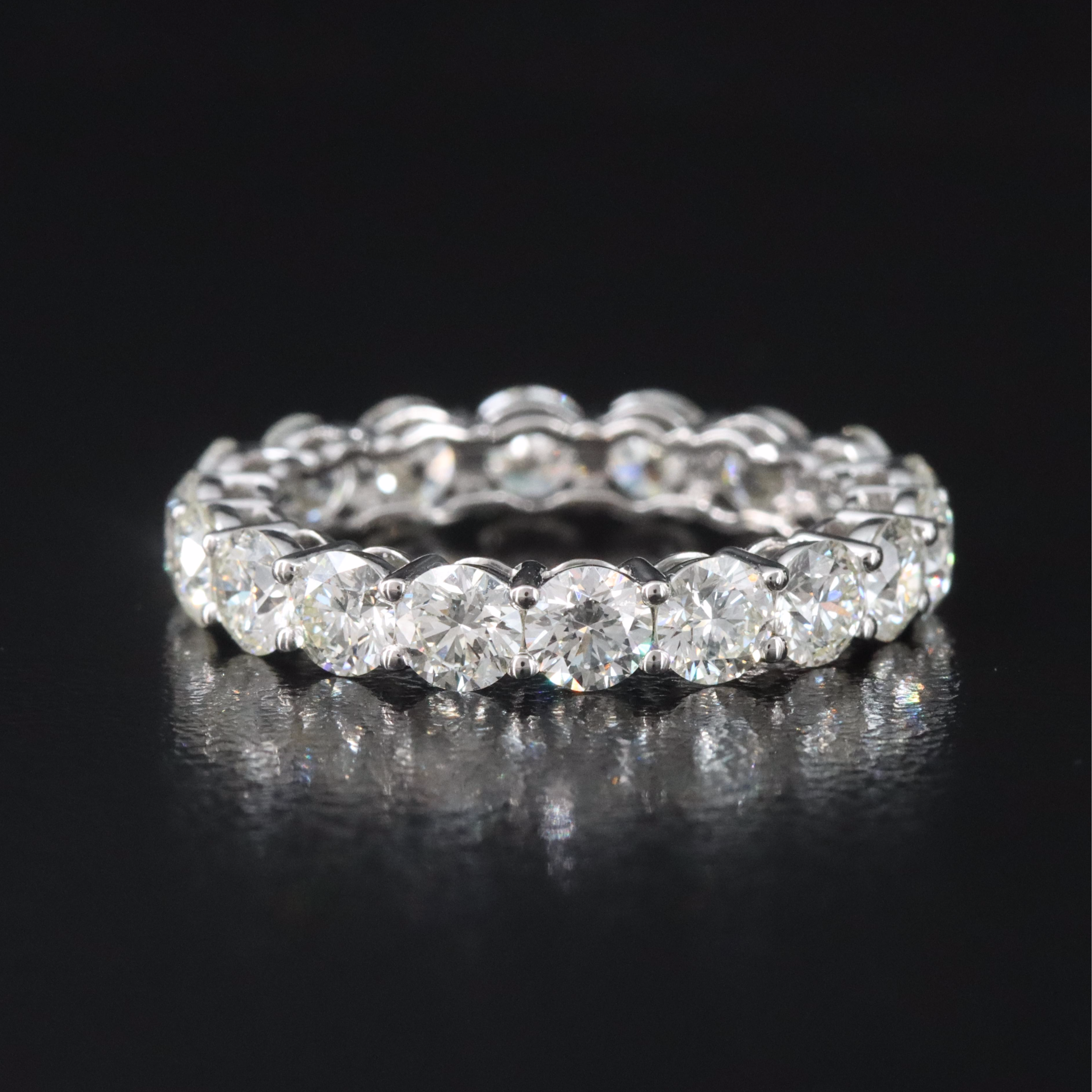 Platinum 3.90 CTW Diamond Eternity Band with GIA Dossier Report