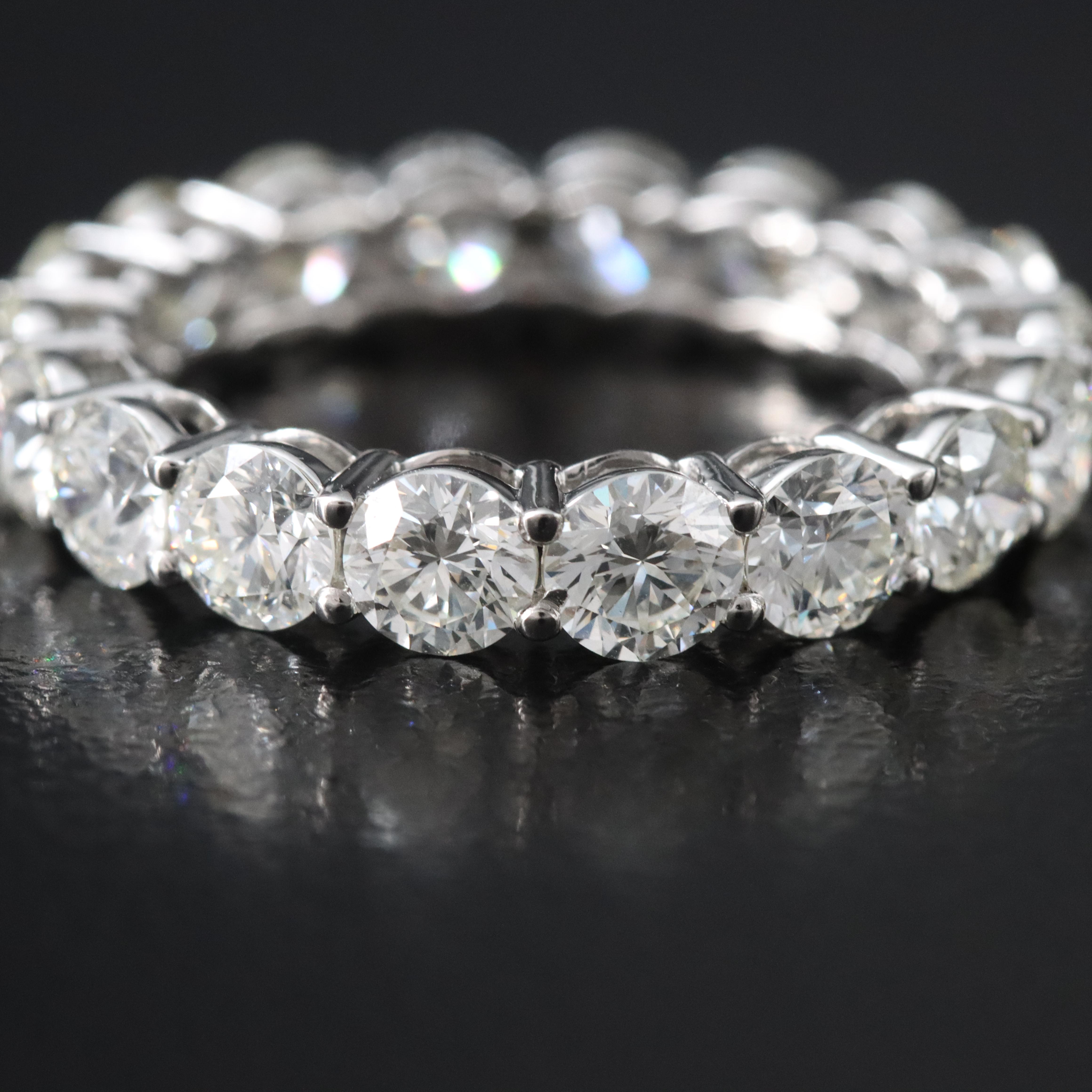 Platinum 3.90 CTW Diamond Eternity Band with GIA Dossier Report
