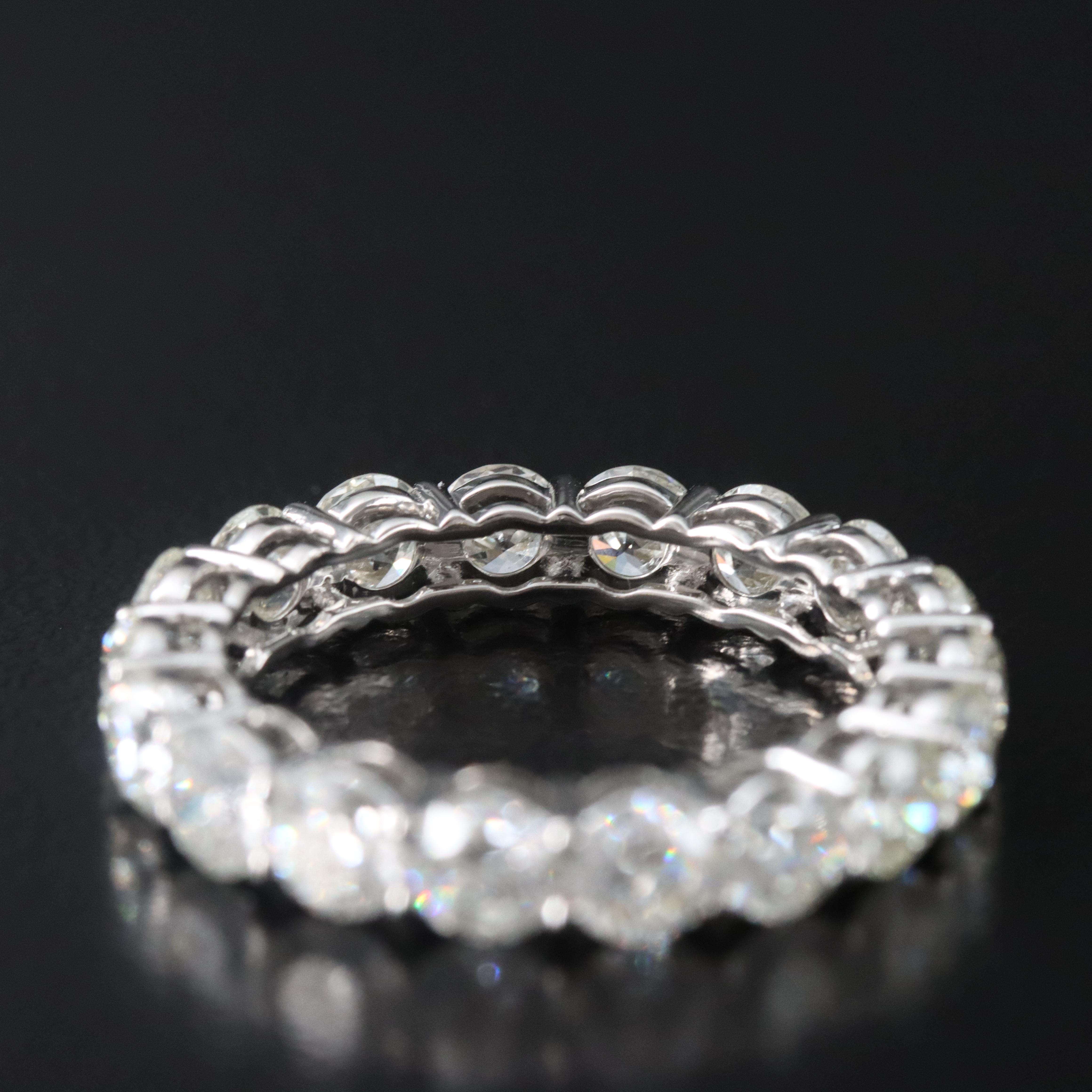 Platinum 3.90 CTW Diamond Eternity Band with GIA Dossier Report