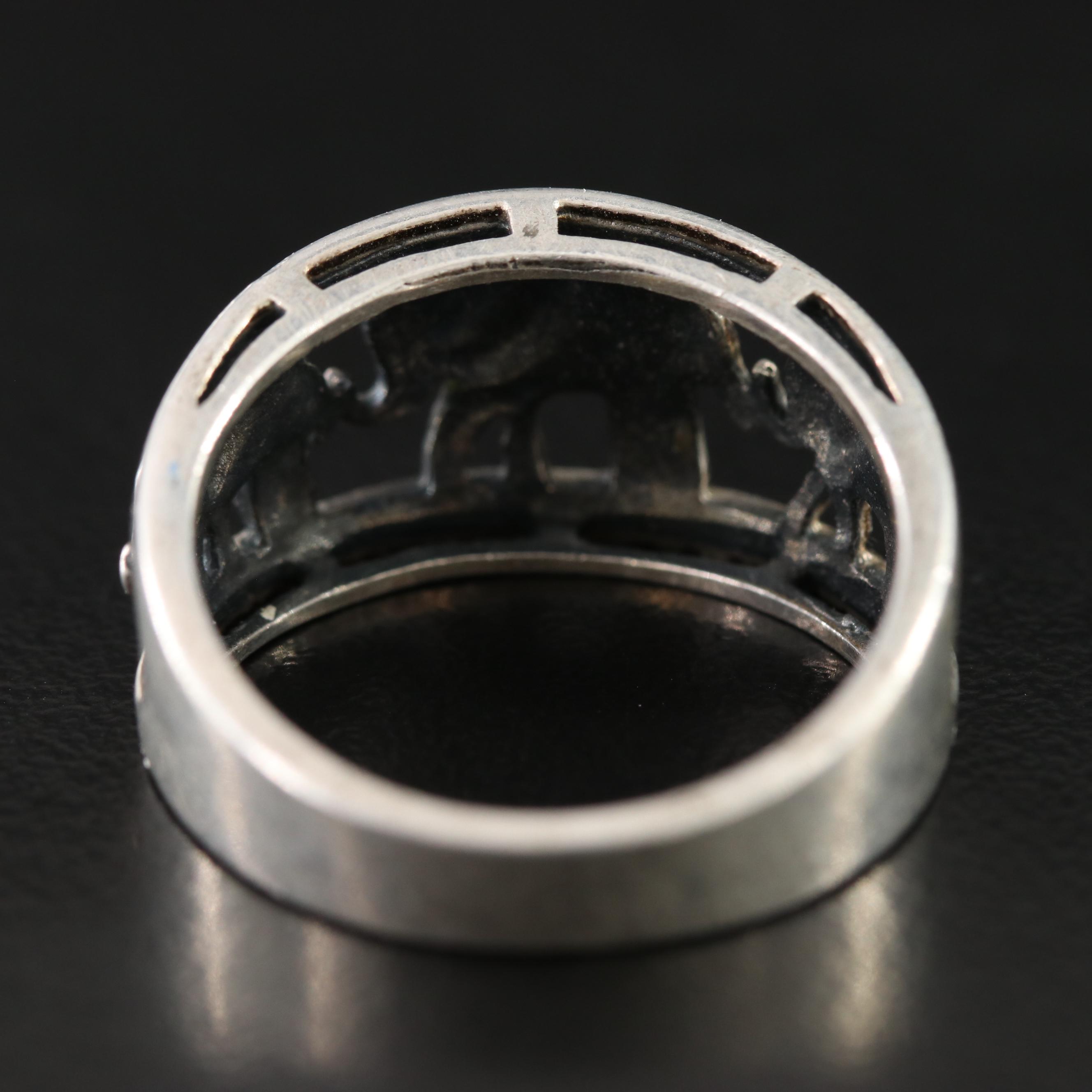 Sterling Marcasite Lucky Elephant Ring