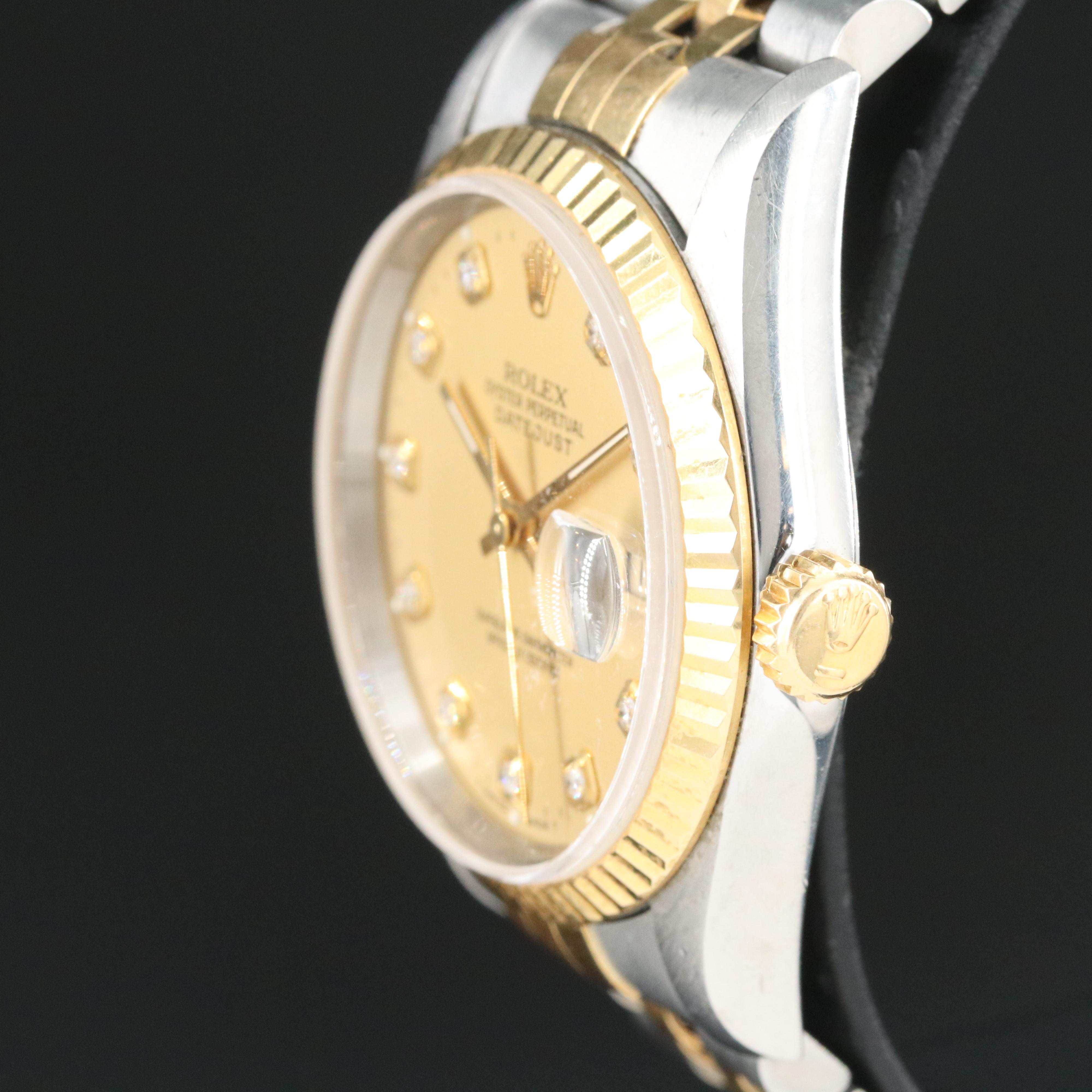 Rolex Two-Tone Datejust with Factory Diamond Dial Watch