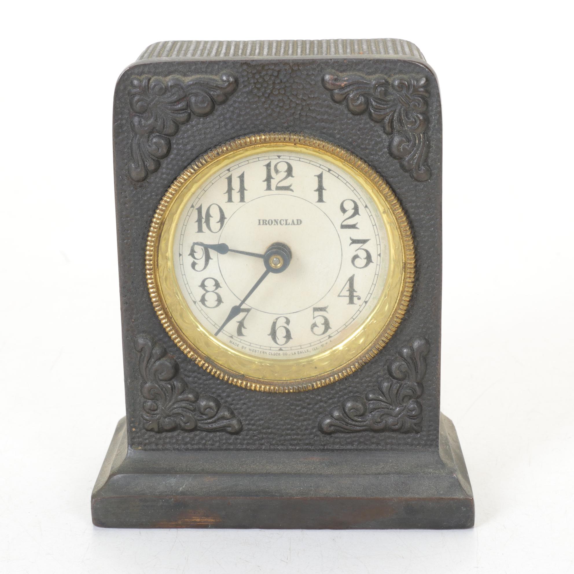 Wooden & Cast Iron Clocks Featuring "Ironclad" by Western Clock Co.