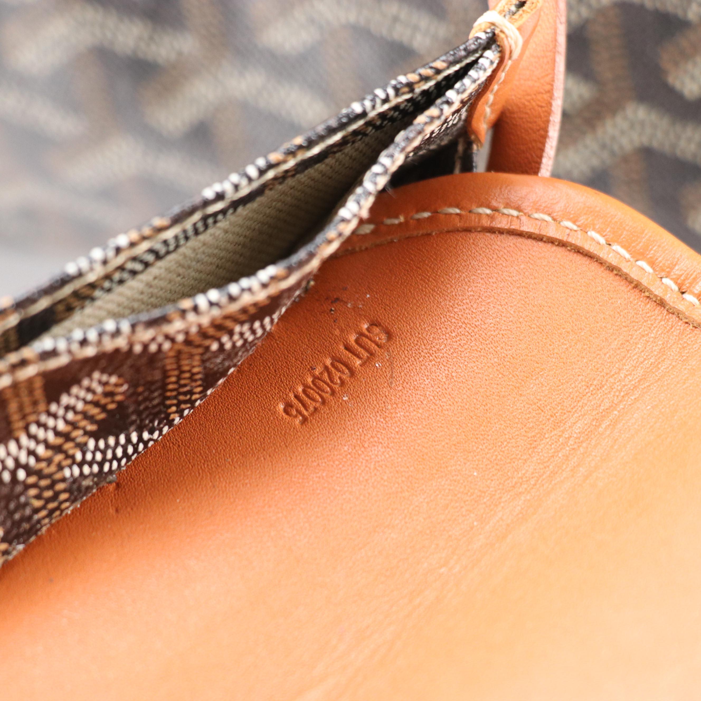 Goyard Saint Louis GM Tote Bag and Pouch in Black & Tan Goyardine Canvas