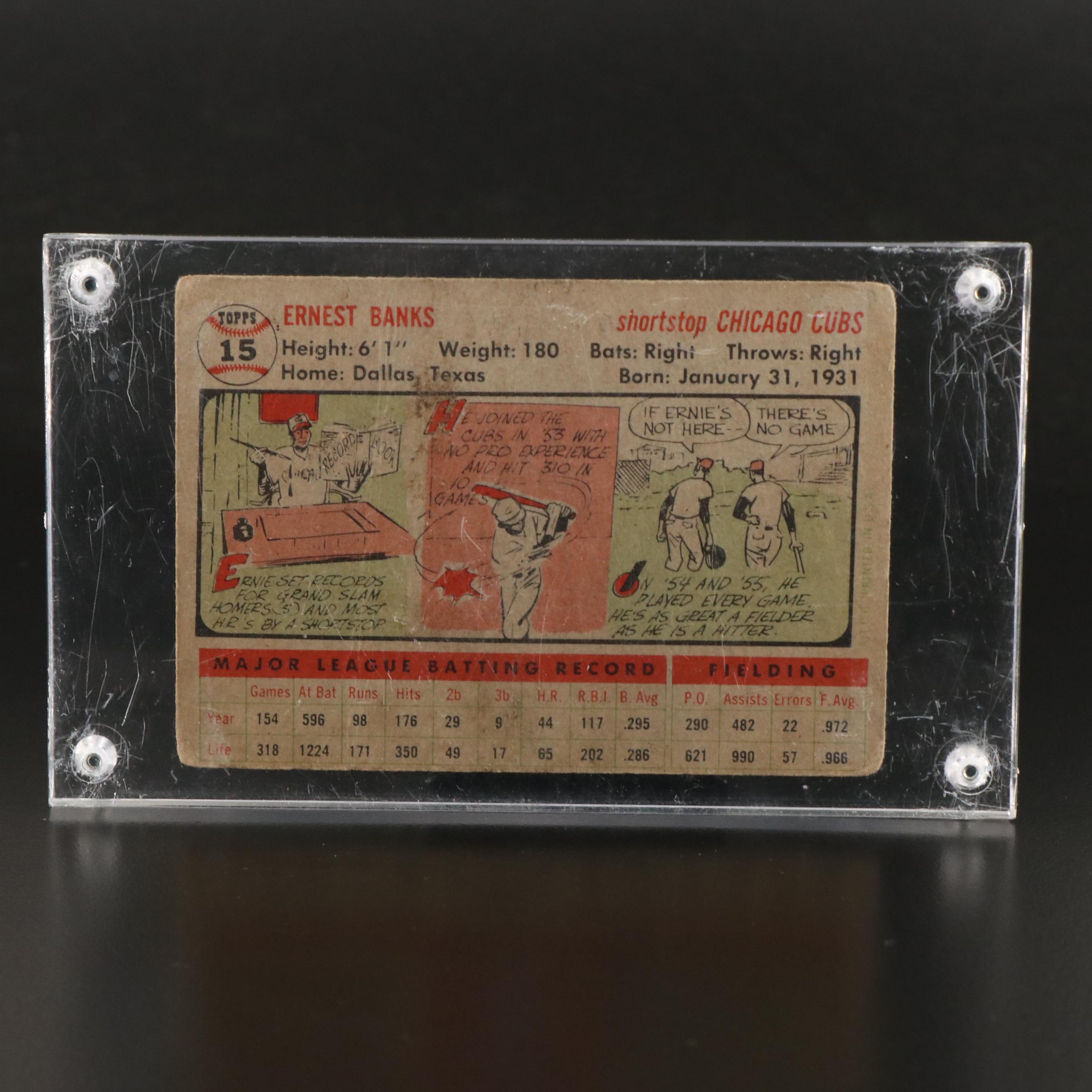 1956 Topps Ernie Banks Chicago Cubs Baseball Card