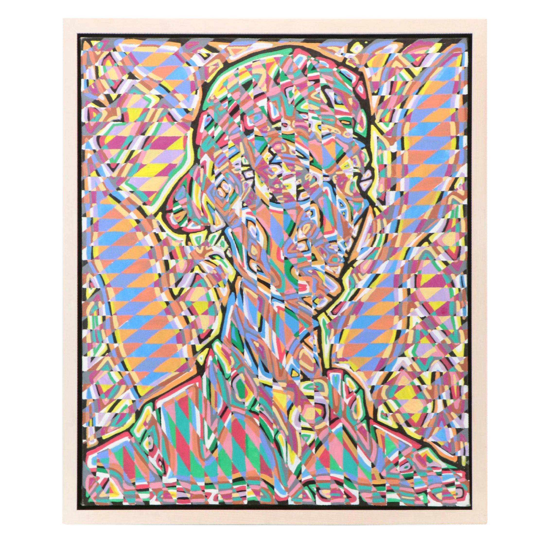 Tim Antonacci Multicolor Abstract Acrylic "Self-Portrait," 2000