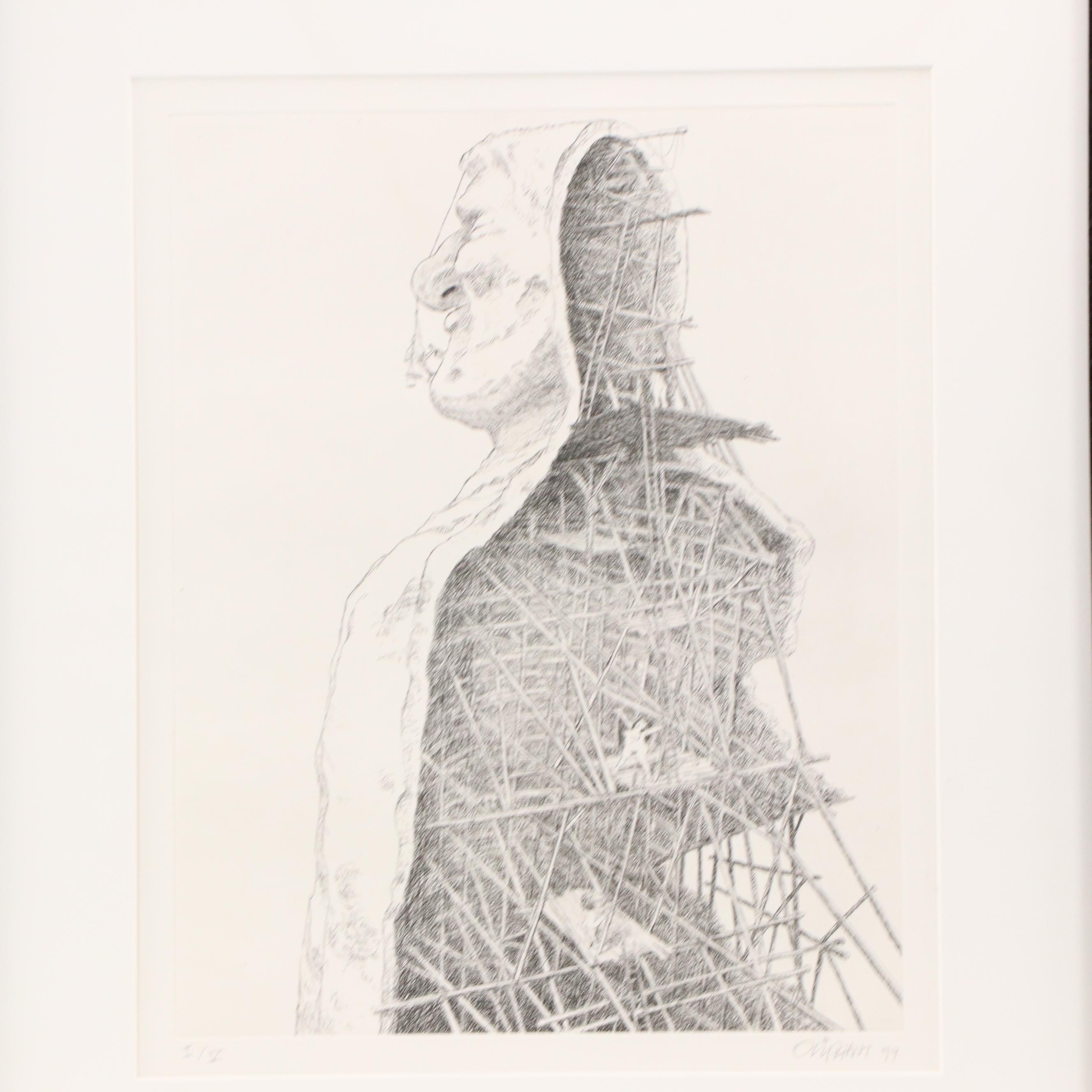 Patrick Oliphant Landfall Press Portfolio of Six Cartoon Etchings, 1999