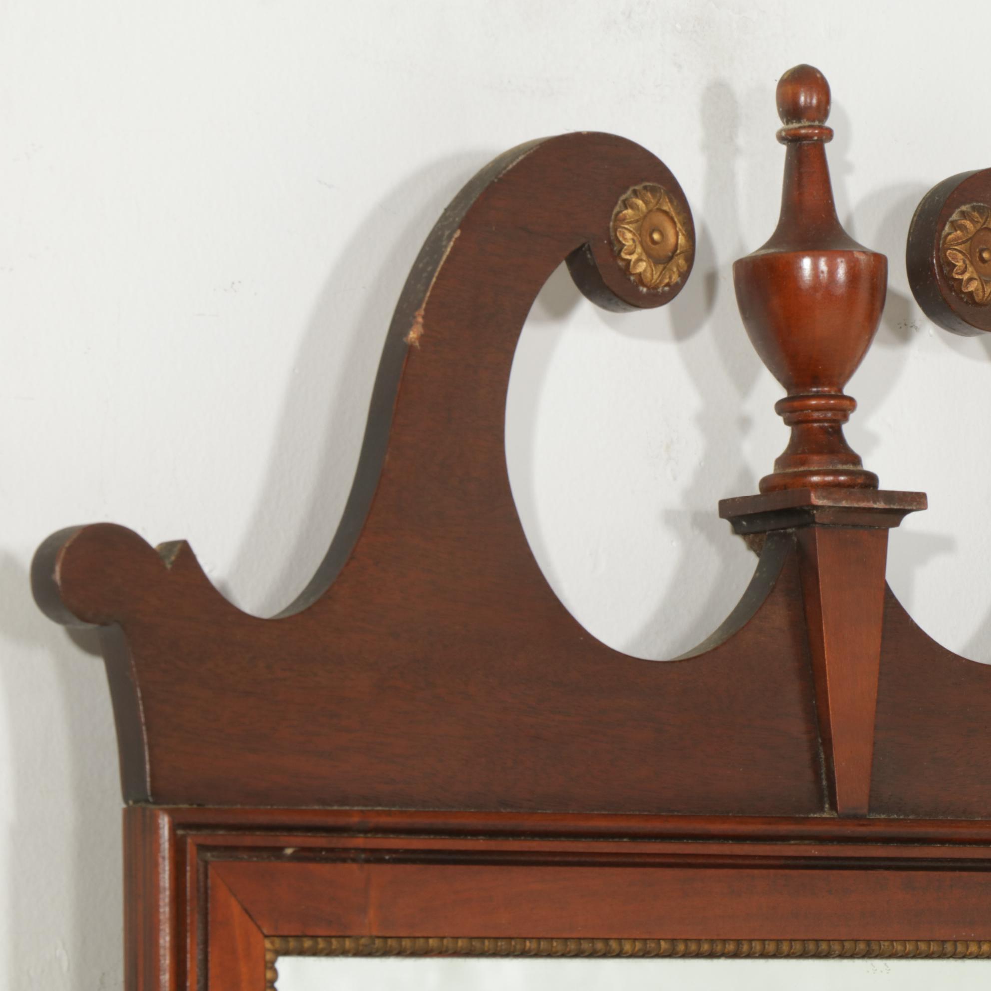 Dixie Federal Style Mahogany Bow-Front Dresser with Mirror, Mid-20th Century