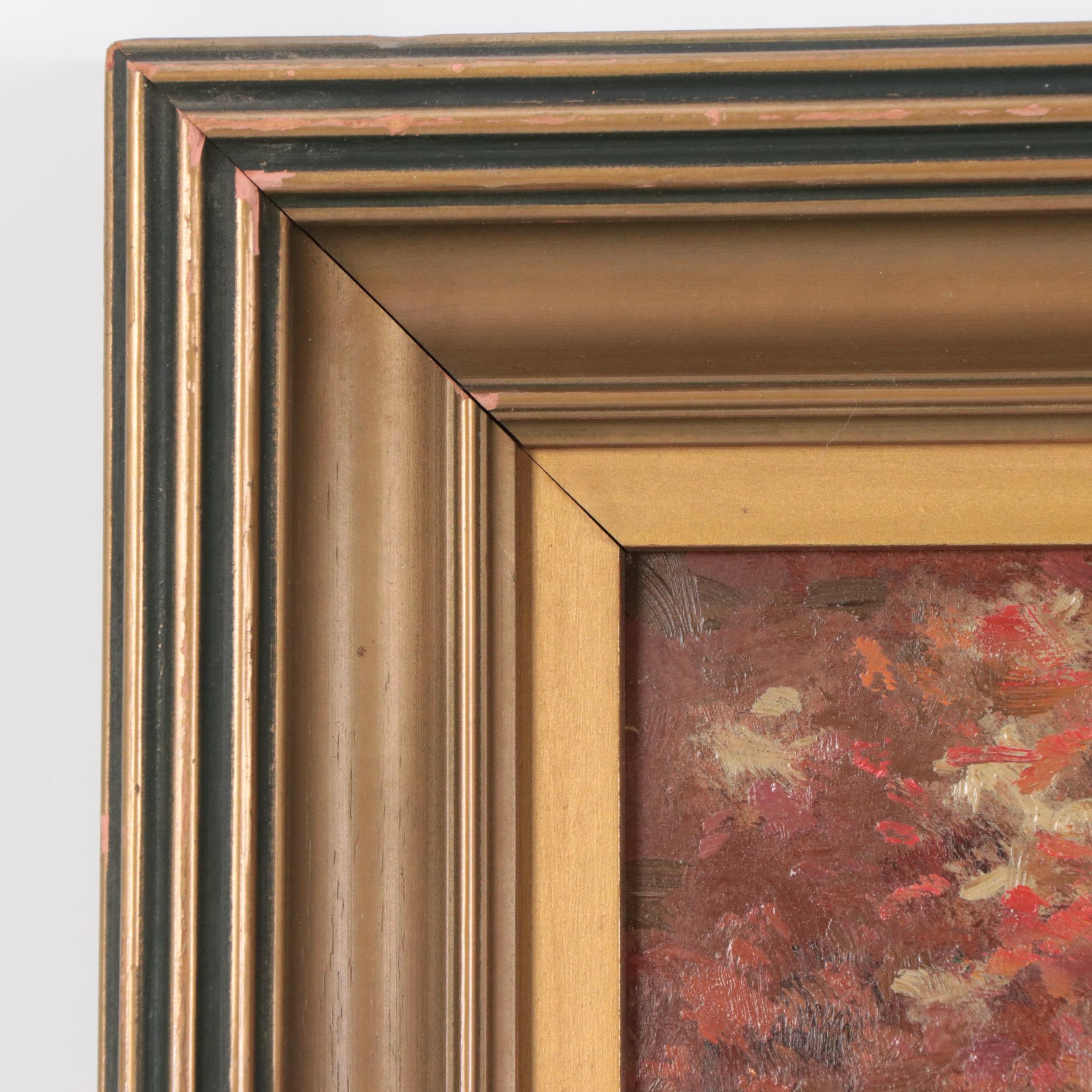 Charles A. Meurer Autumnal Landscape Oil Painting with Wooded Path, 1939