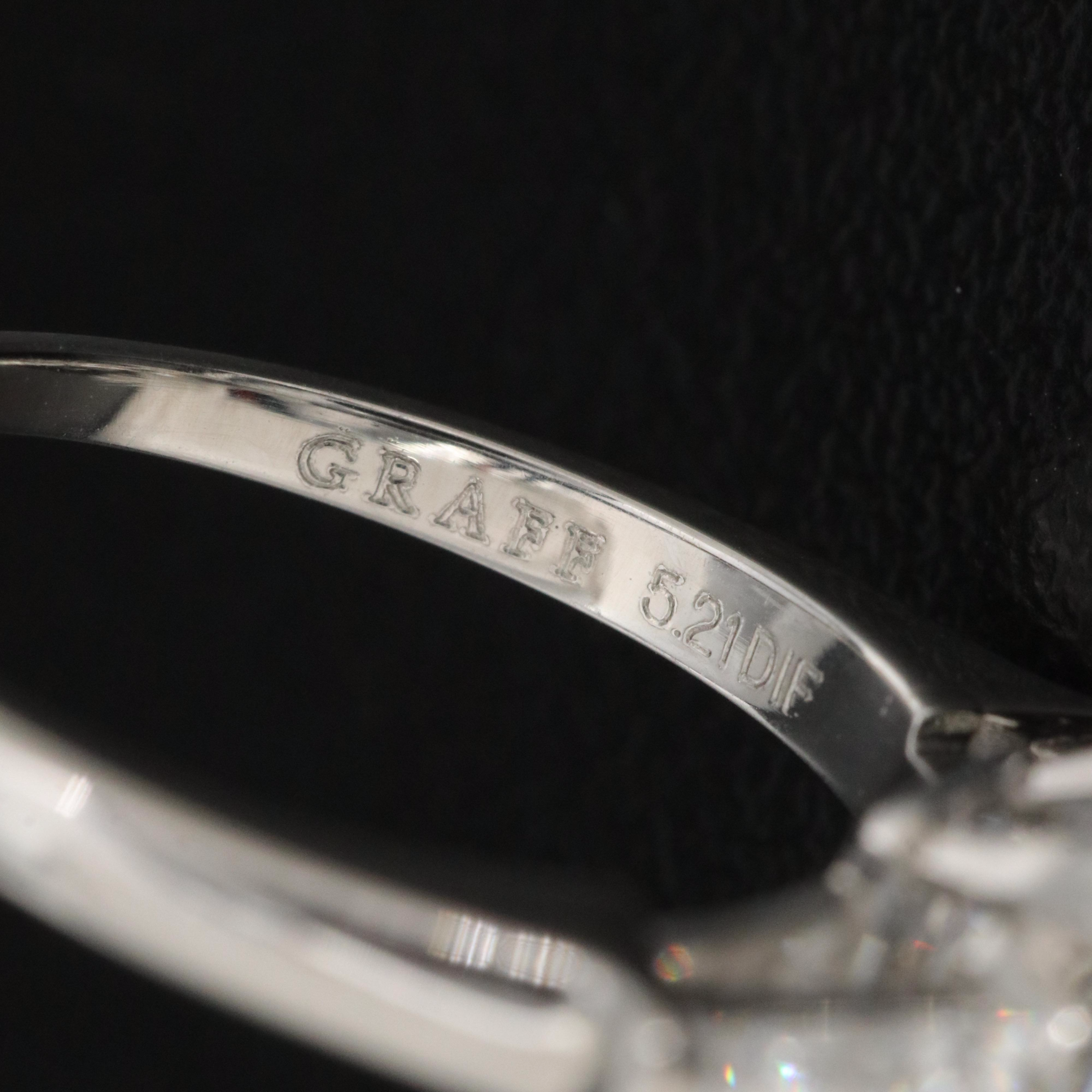 GRAFF Platinum 5.73 CTW Diamond Ring with Internally Flawless Center and GIA