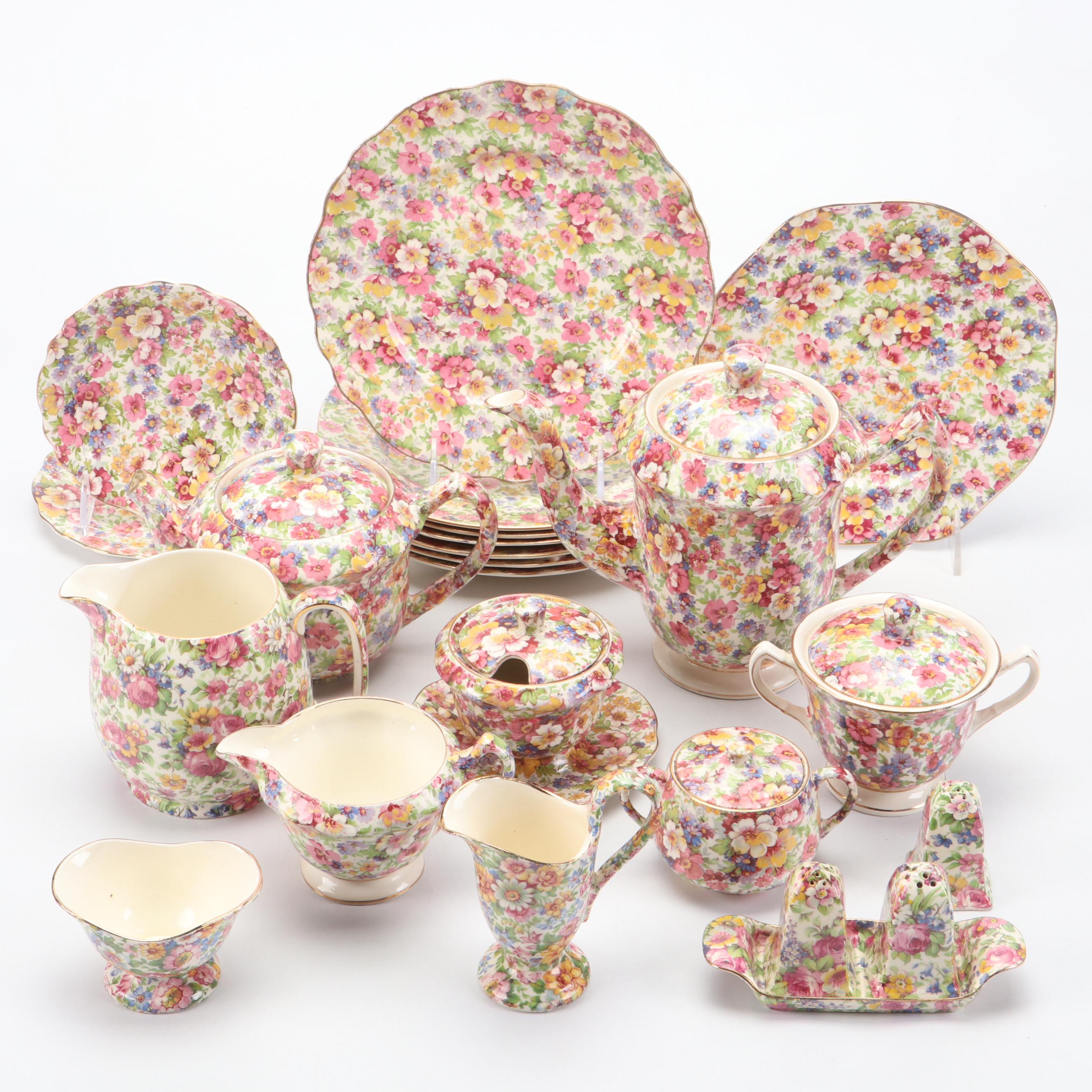 Royal Winton "Summertime" and More Ceramic Dinnerware, Tea and Coffee Service