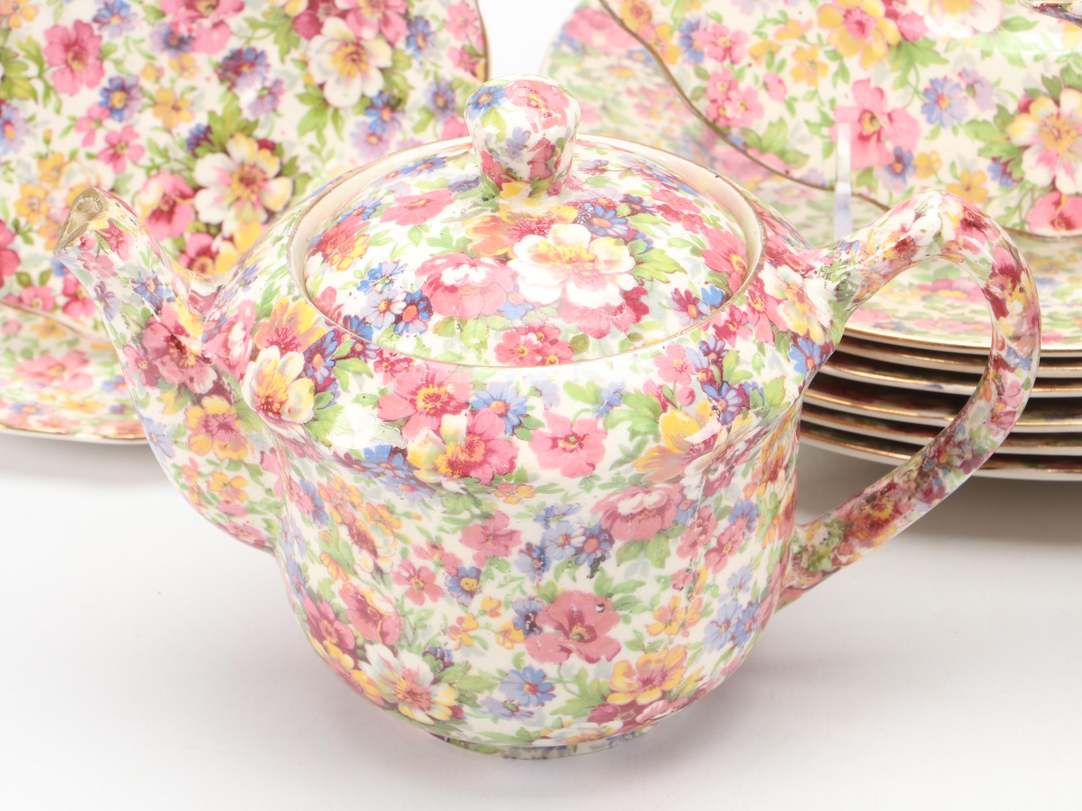 Royal Winton "Summertime" and More Ceramic Dinnerware, Tea and Coffee Service