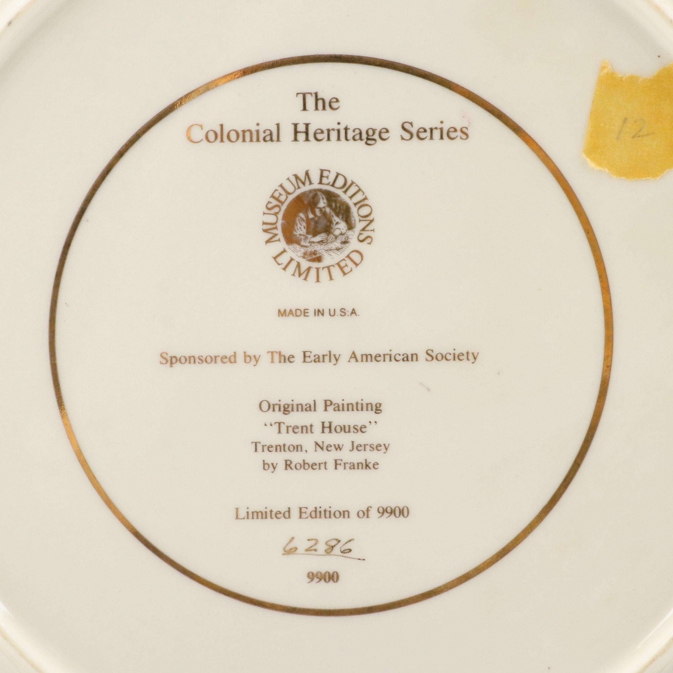 Ridgewood Limited Edition "The Colonial Heritage Series" Porcelain Plates