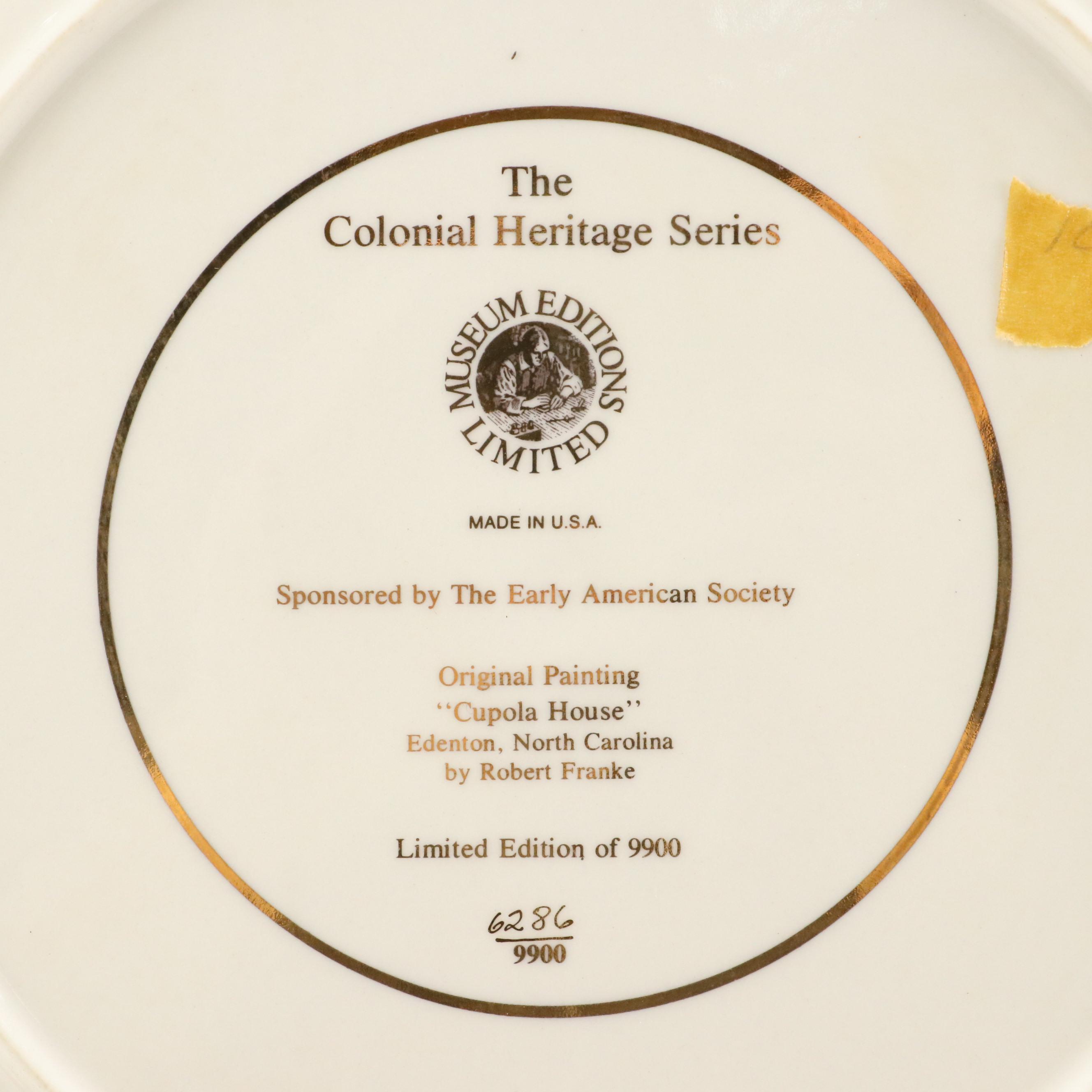 Ridgewood Limited Edition "The Colonial Heritage Series" Porcelain Plates