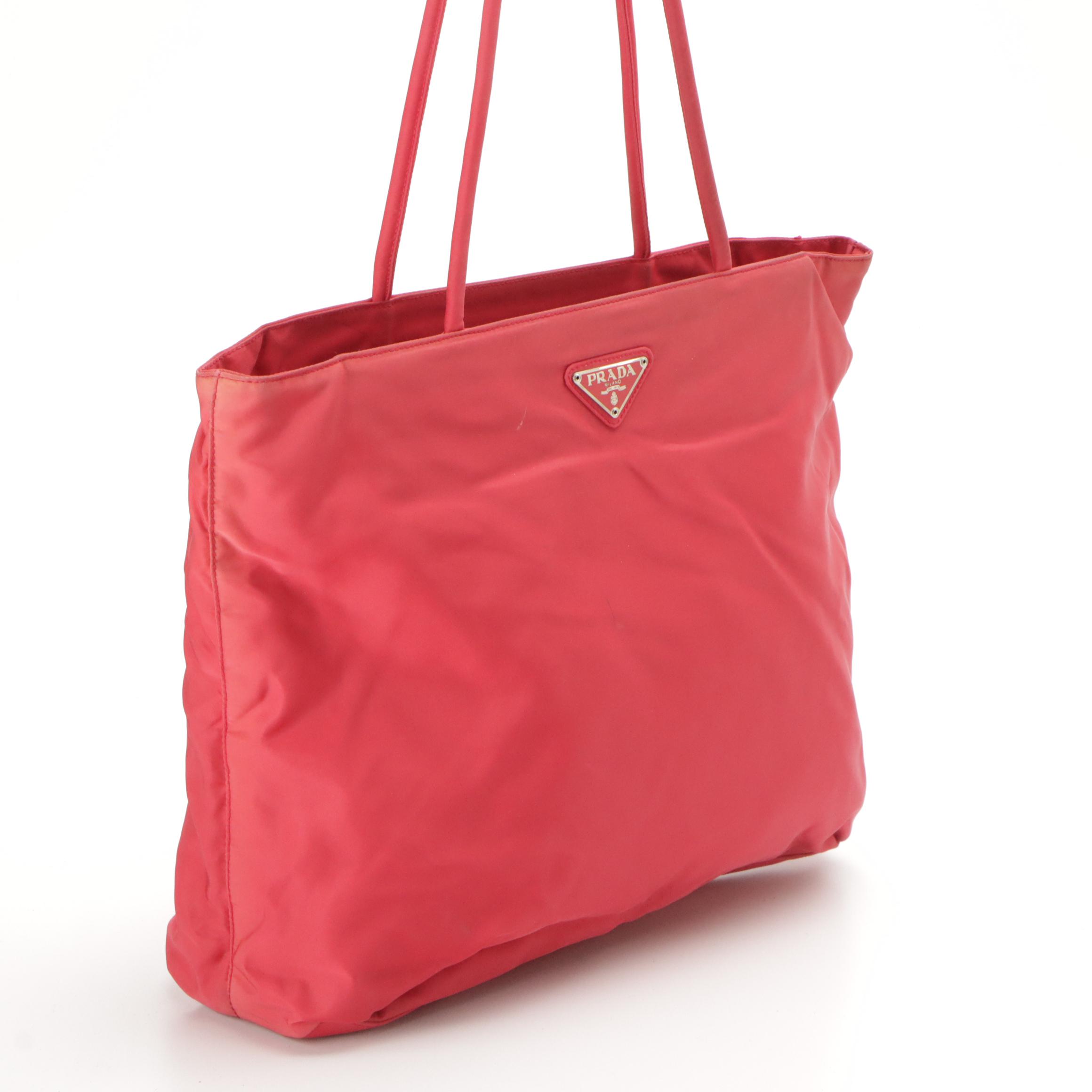 Prada City Shopper Shoulder Tote in Candy Red Tessuto Nylon