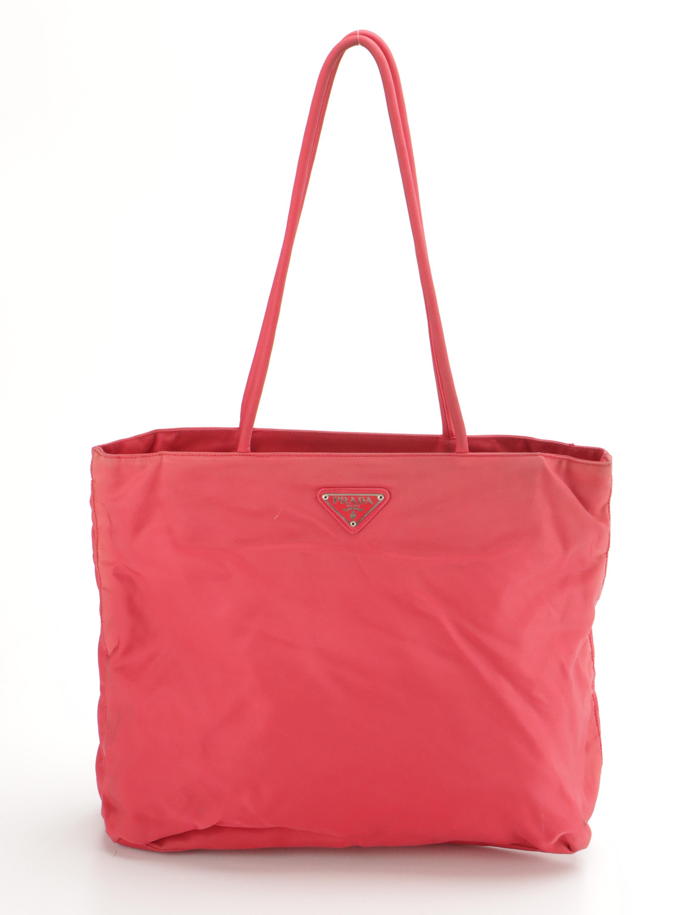 Prada City Shopper Shoulder Tote in Candy Red Tessuto Nylon