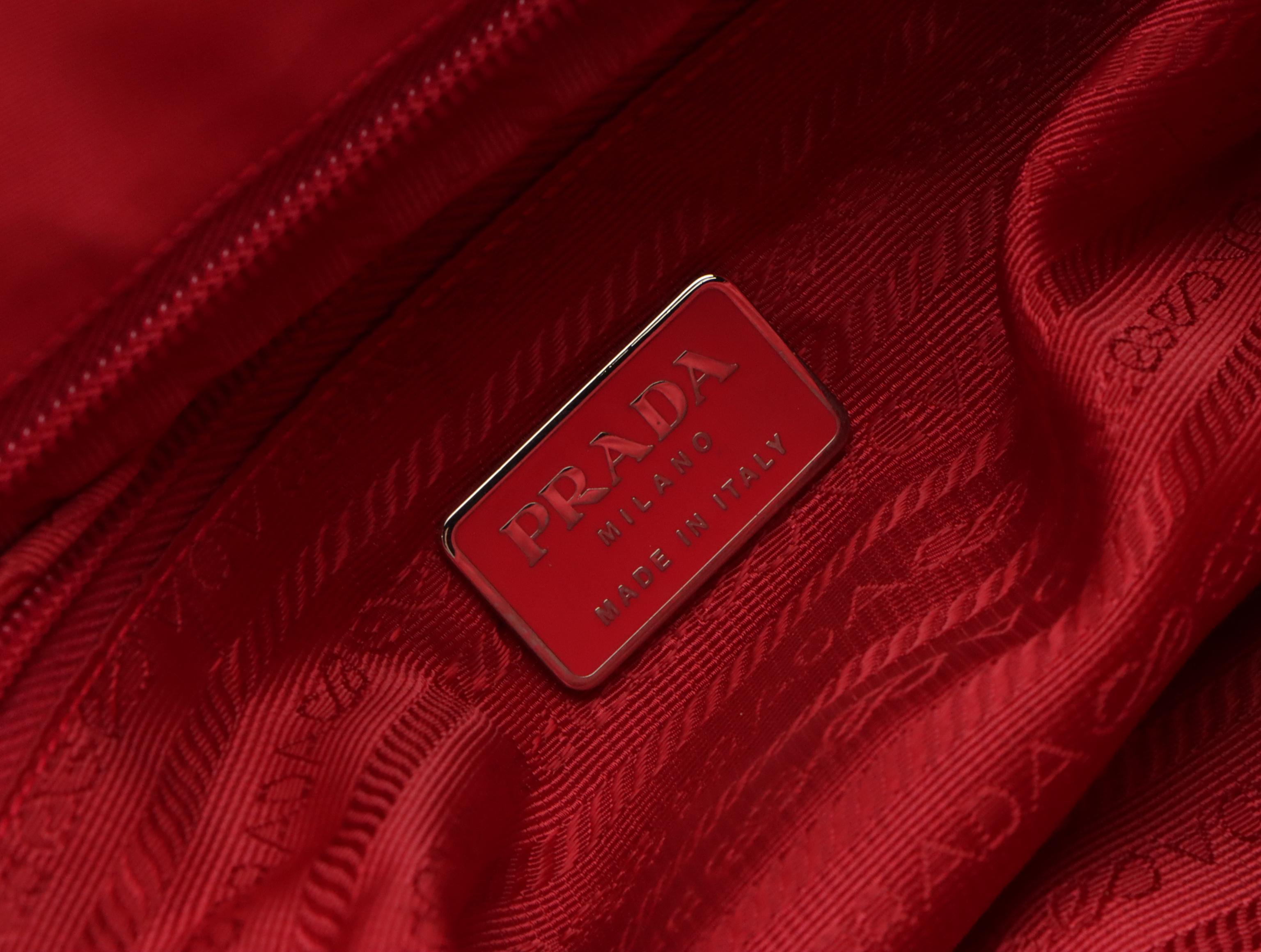 Prada City Shopper Shoulder Tote in Candy Red Tessuto Nylon