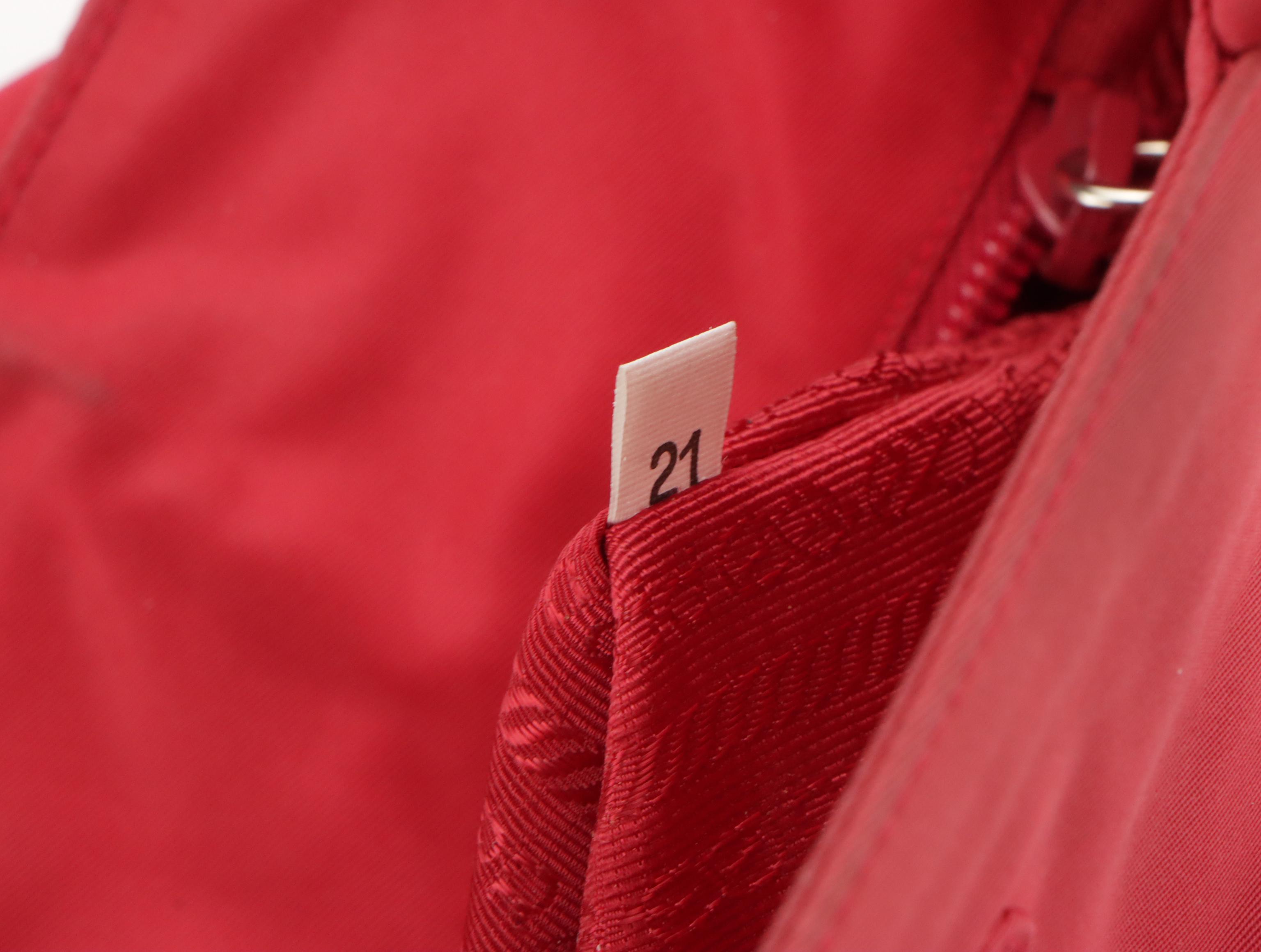 Prada City Shopper Shoulder Tote in Candy Red Tessuto Nylon