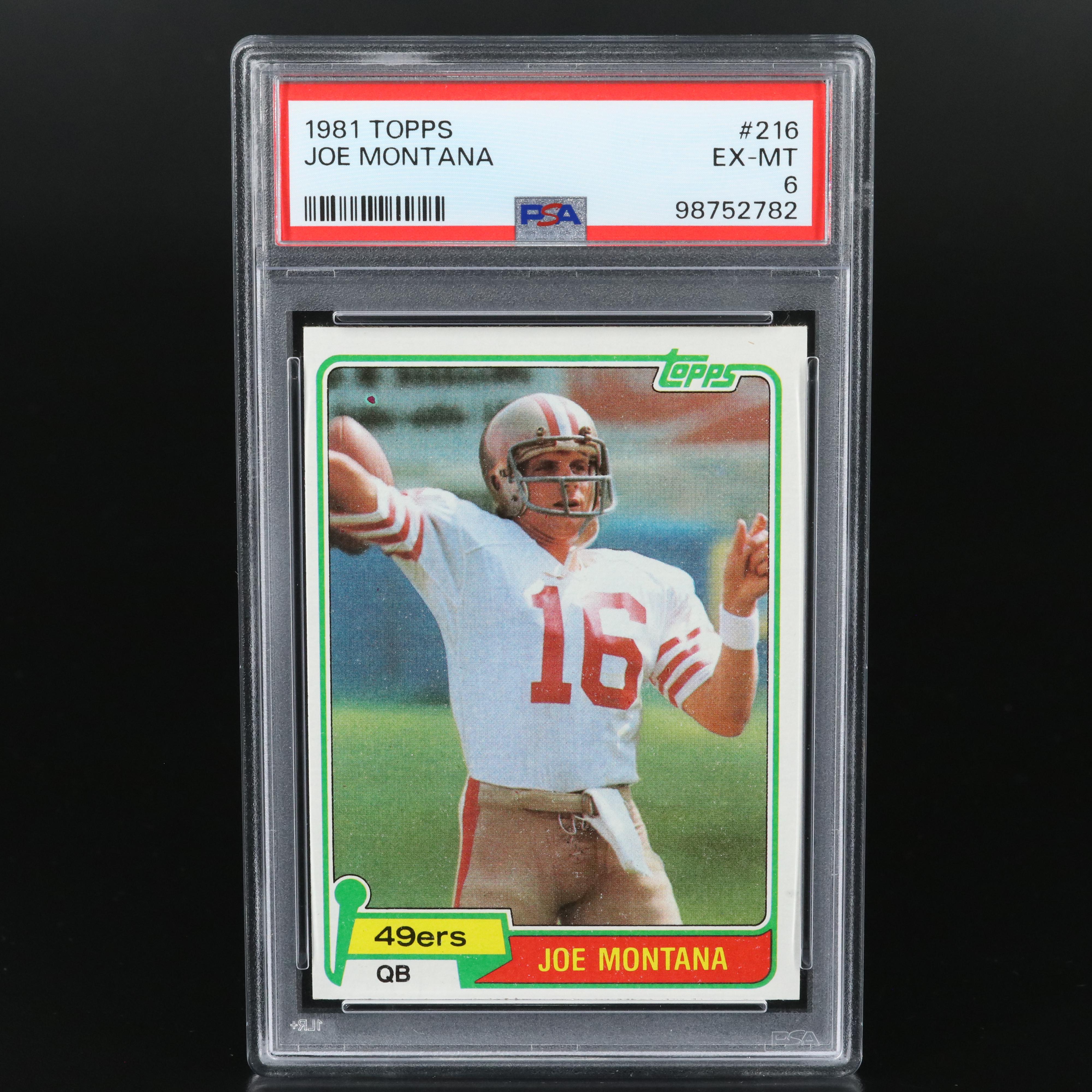 1981 Topps Joe Montana San Francisco 49ers Rookie Football Card Graded PSA 6