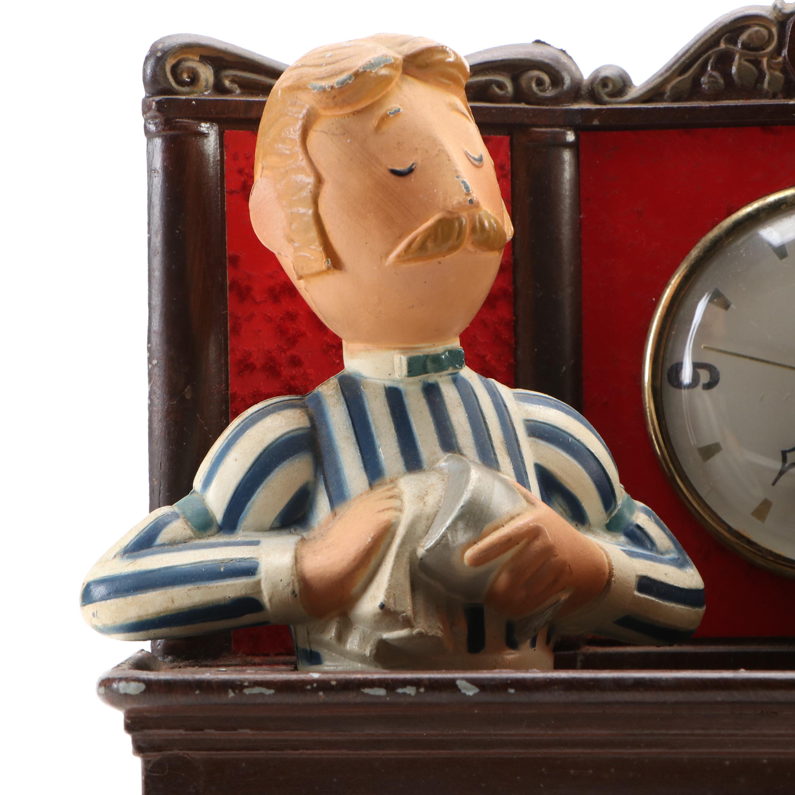 Pabst Blue Ribbon Beer Advertising Clock Sign, Mid-20th Century