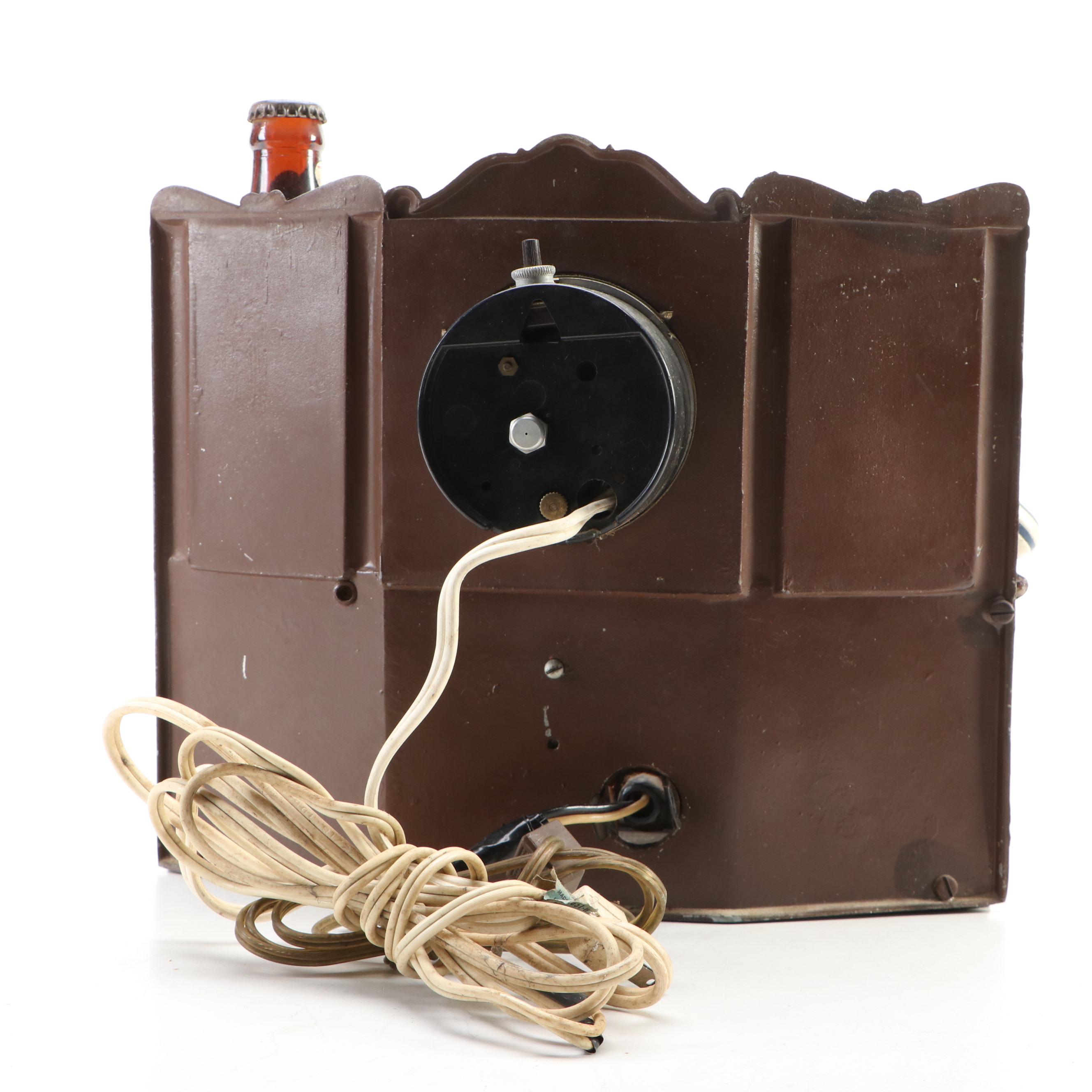 Pabst Blue Ribbon Beer Advertising Clock Sign, Mid-20th Century