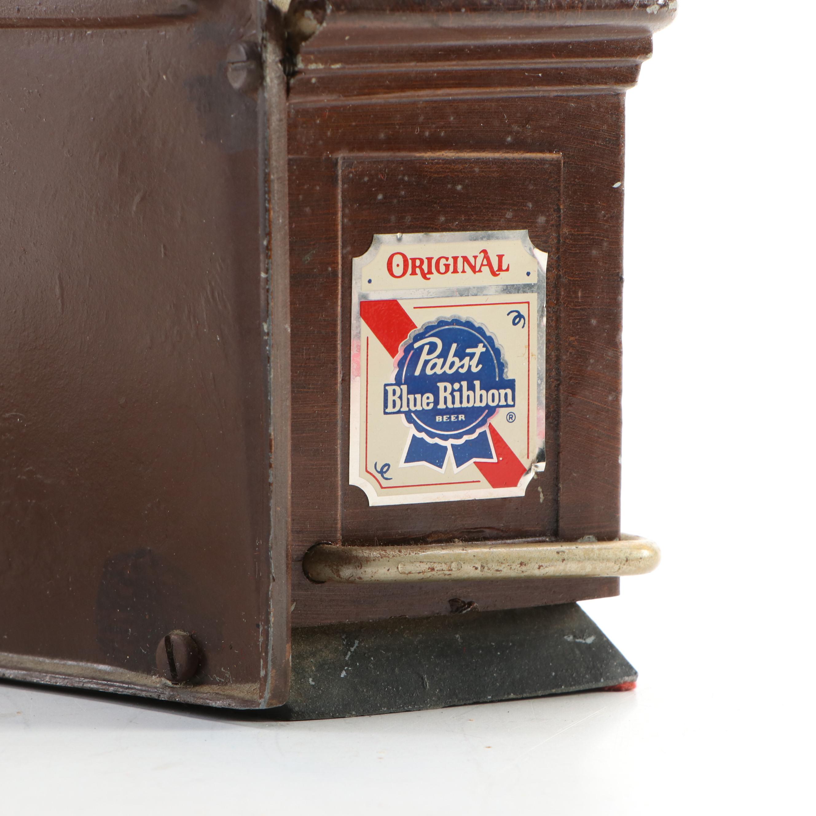 Pabst Blue Ribbon Beer Advertising Clock Sign, Mid-20th Century