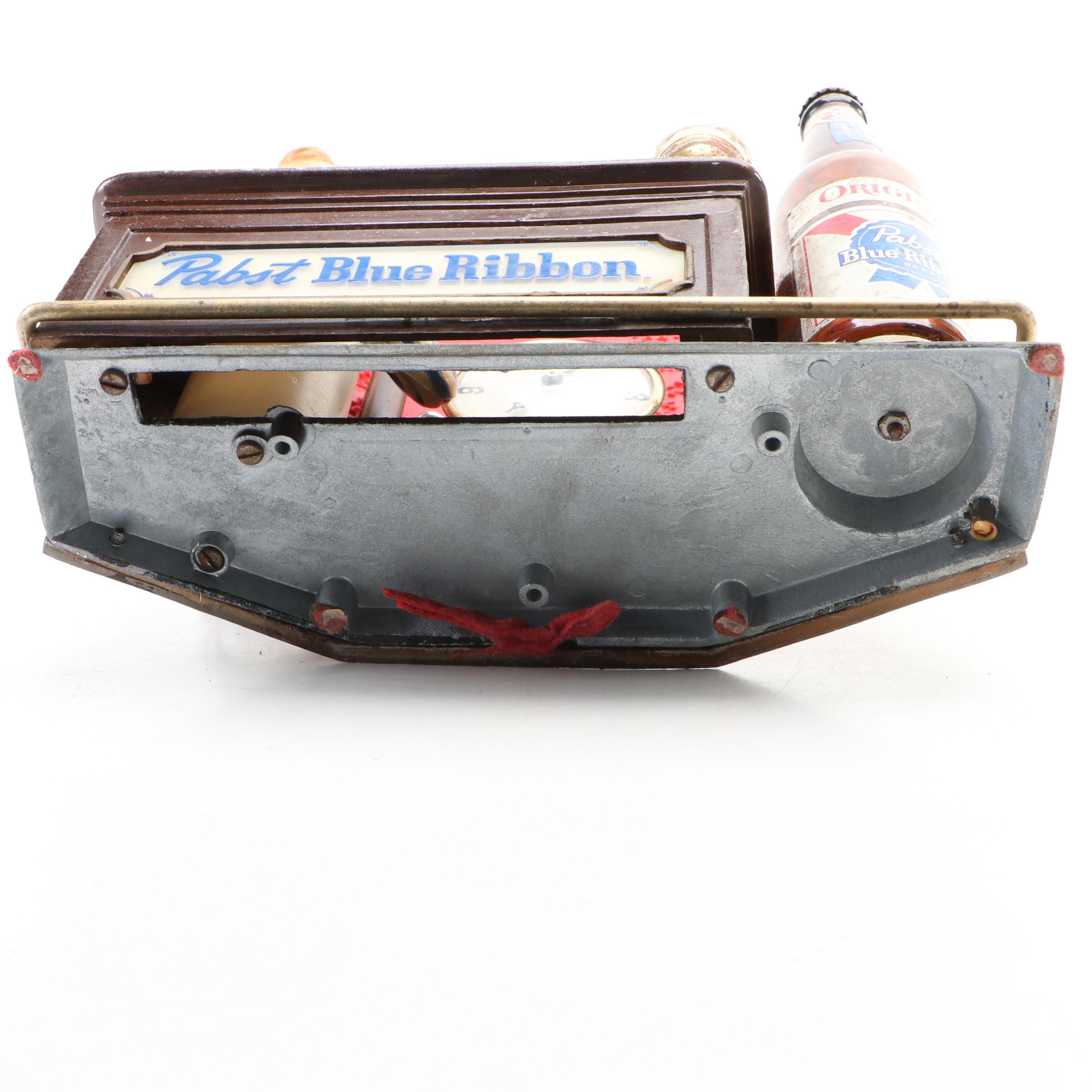 Pabst Blue Ribbon Beer Advertising Clock Sign, Mid-20th Century