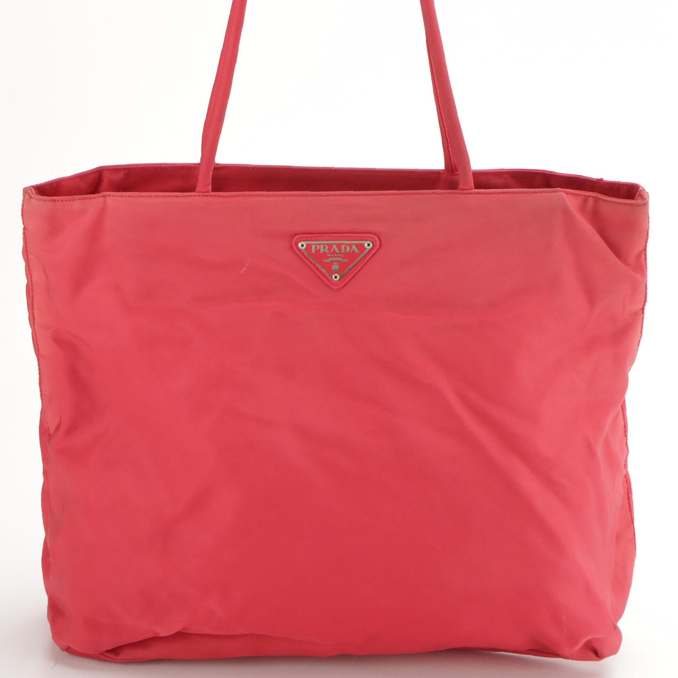 Prada City Shopper Shoulder Tote in Candy Red Tessuto Nylon