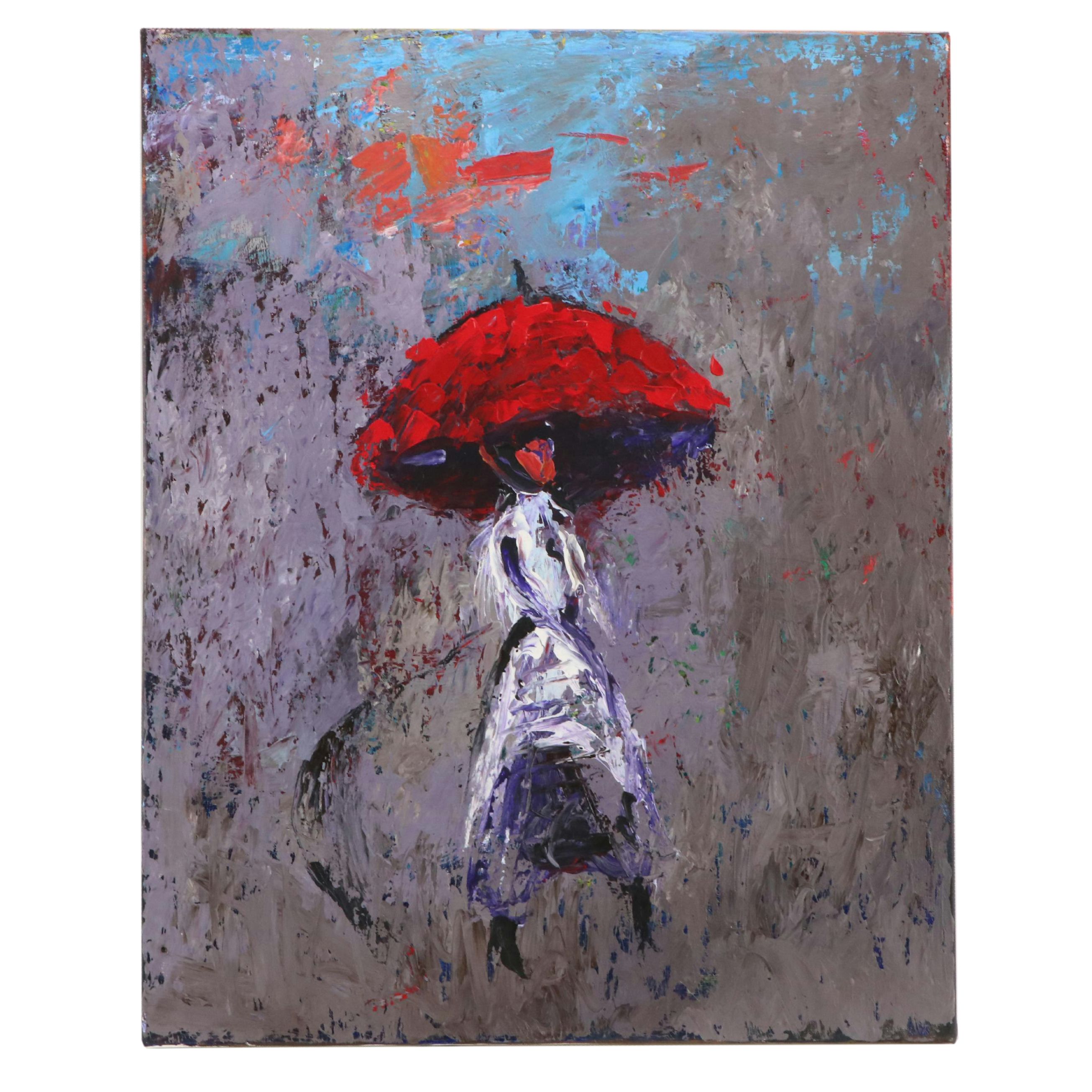 Stylized Figural Oil Painting, 21st Century