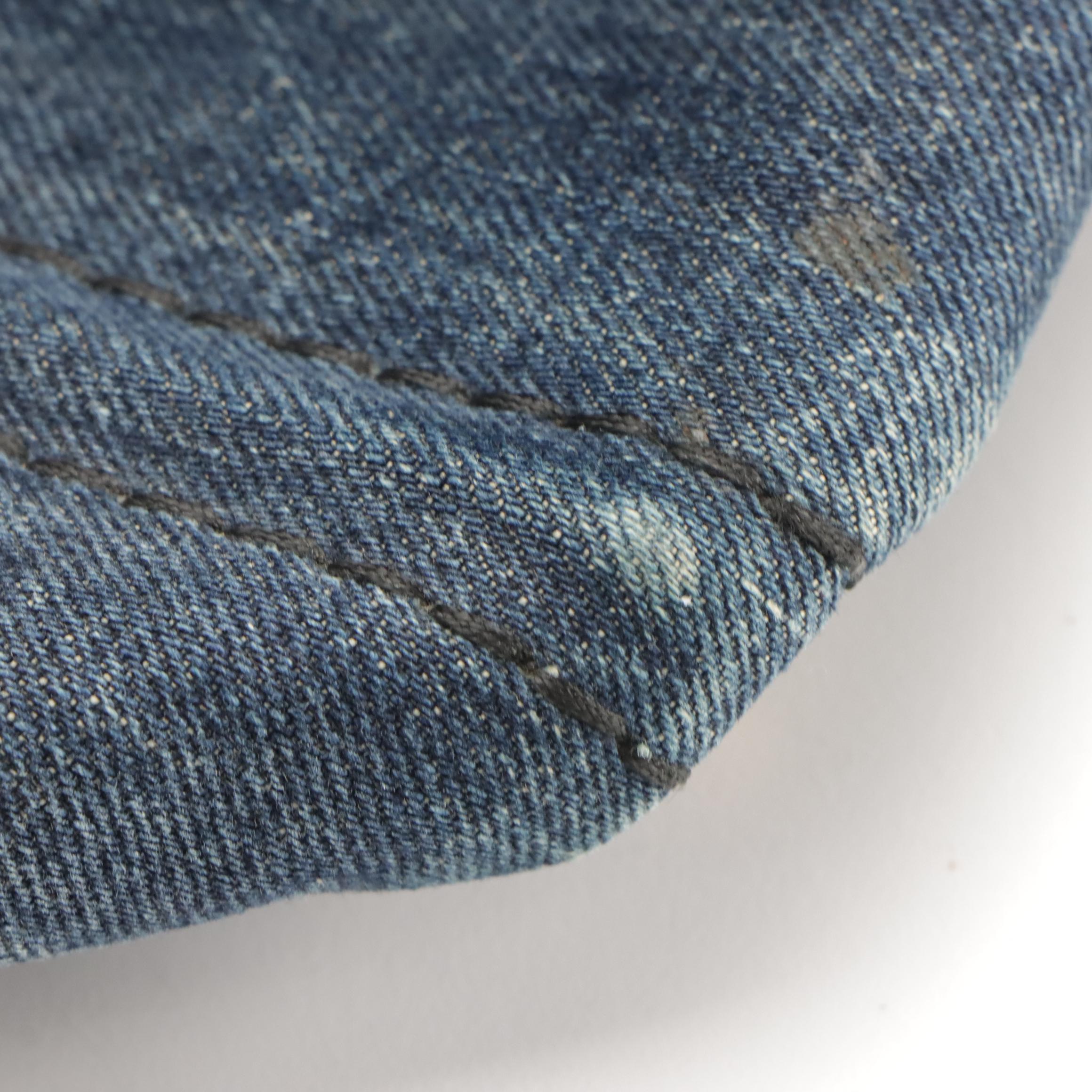 Prada Canapa Logo Tote Bag in Blue Denim