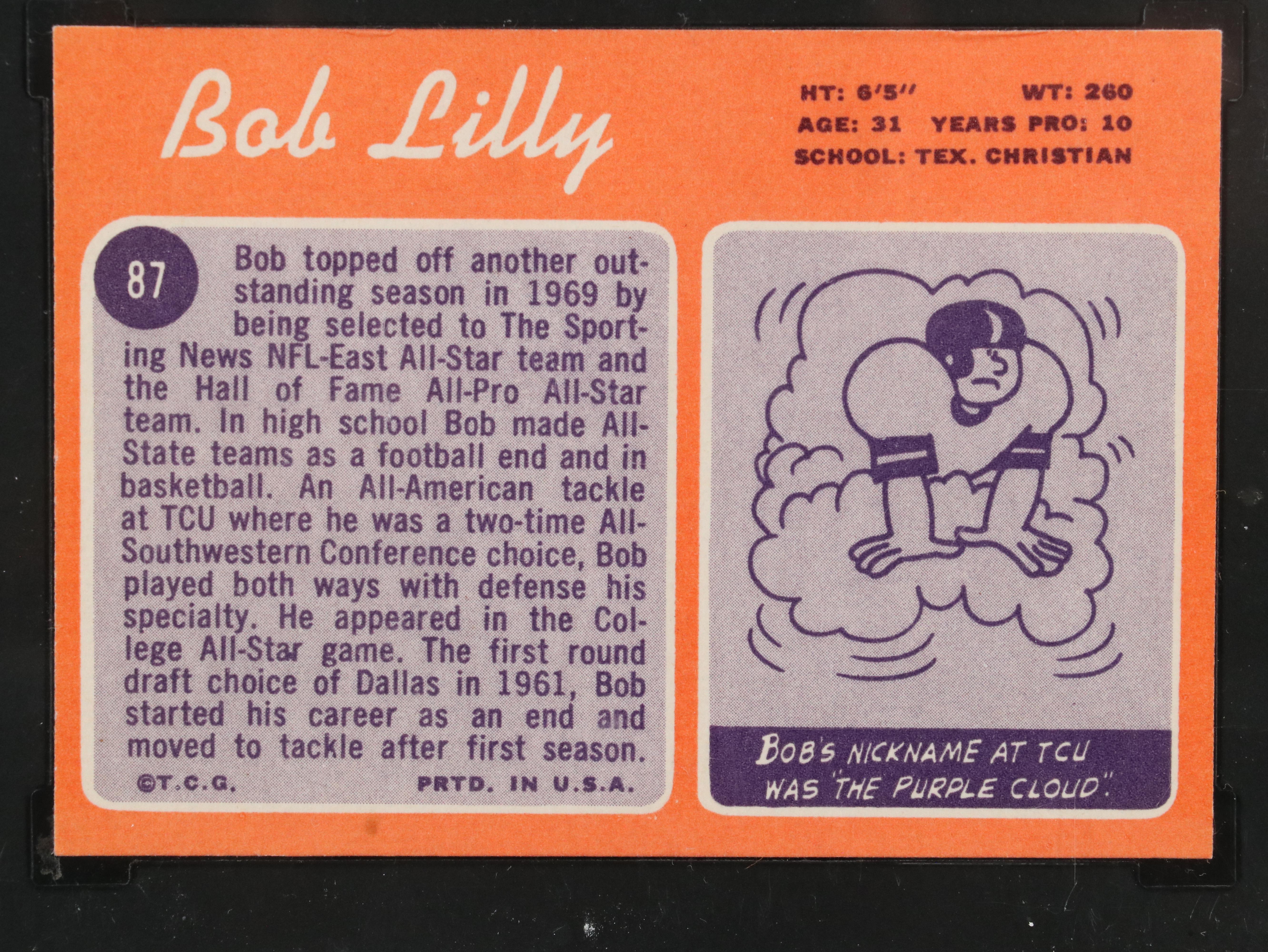 1972 Roger Staubach Rookie Vinyl Sticker with Other Football Cards, 1950s-1970s