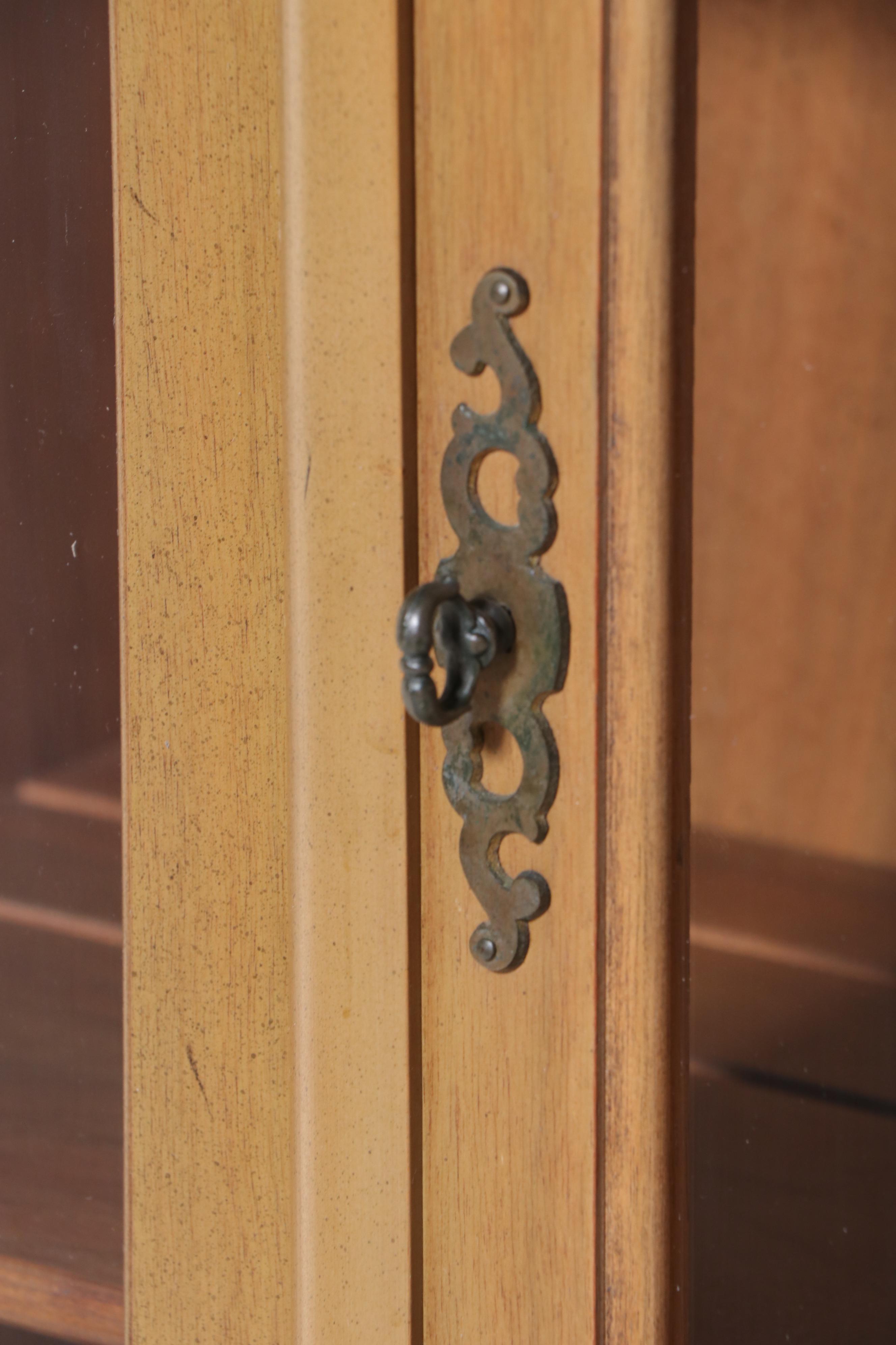 French Provincial Style Walnut Serpentine-Front China Cabinet