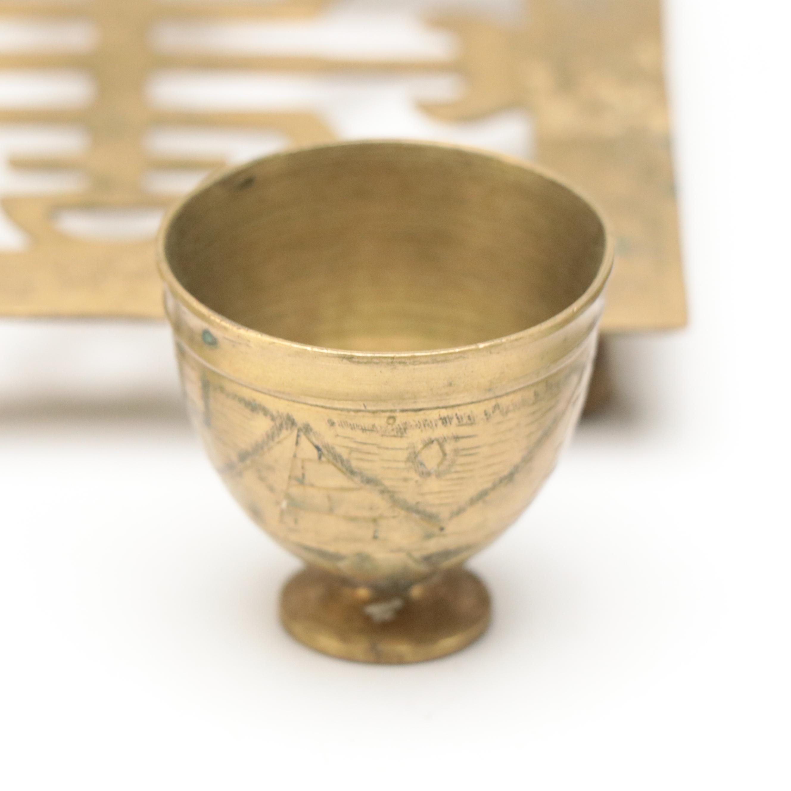 Brass Candelabra with Turkish Coffee Pot, Trays and Trivets, More