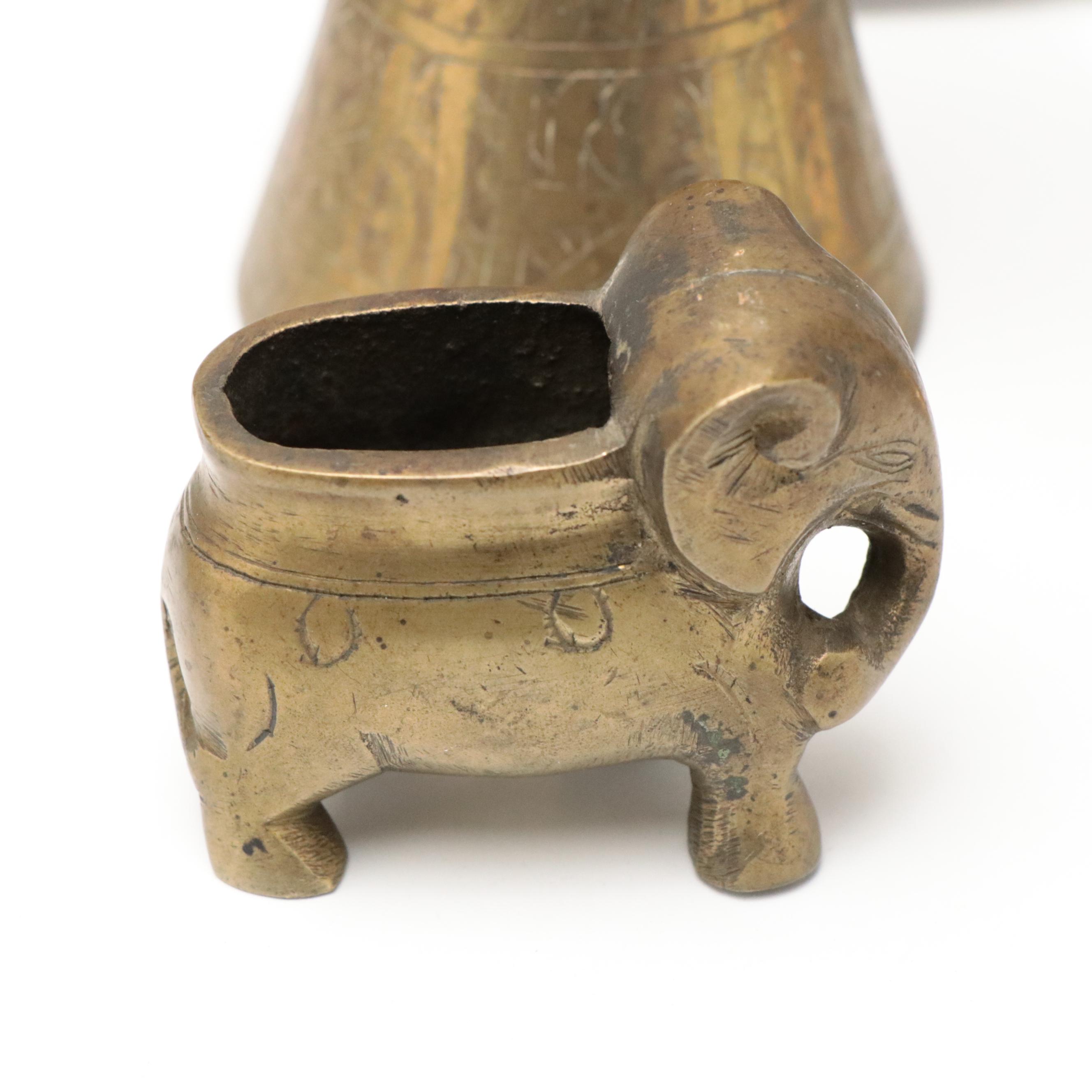 Brass Candelabra with Turkish Coffee Pot, Trays and Trivets, More