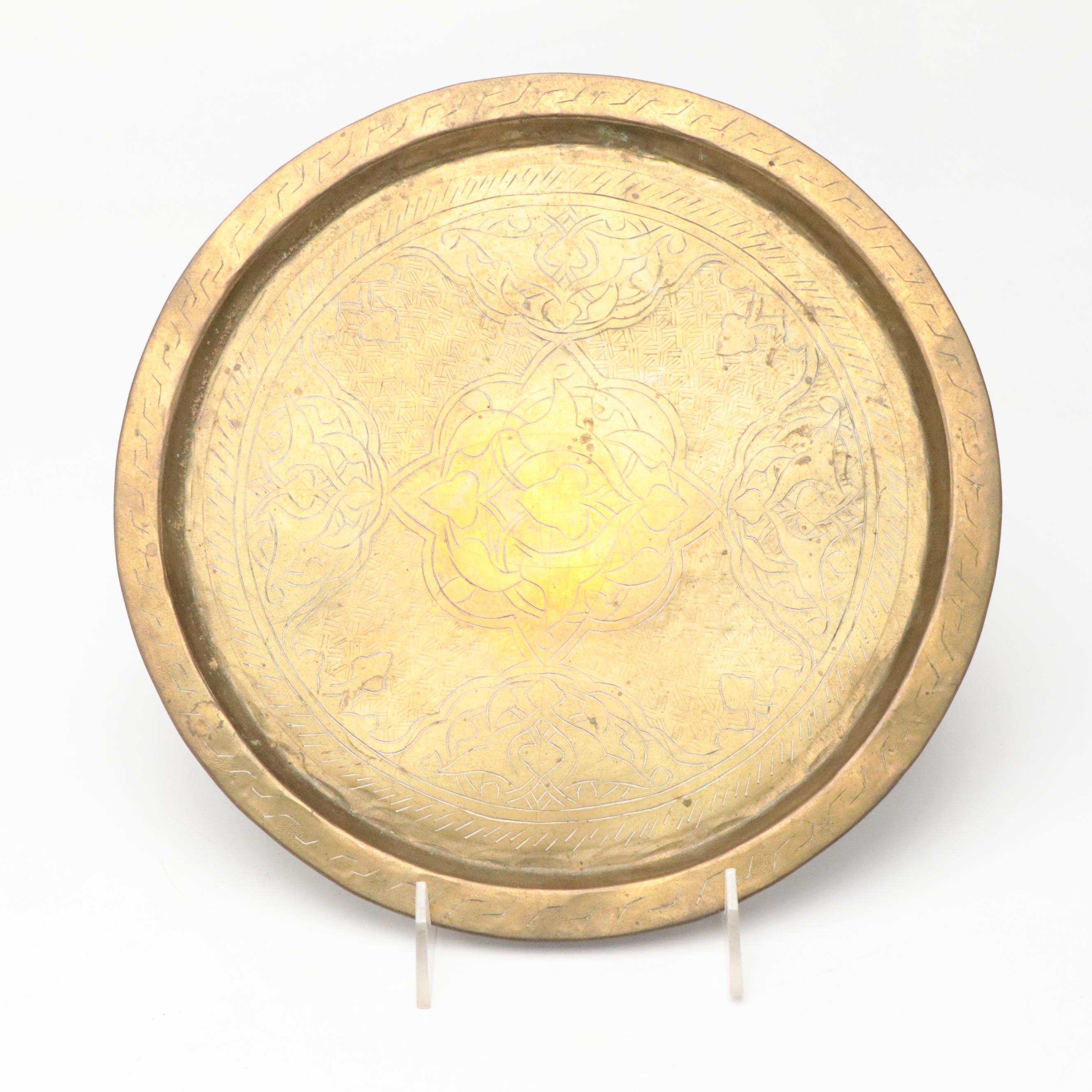 Brass Candelabra with Turkish Coffee Pot, Trays and Trivets, More