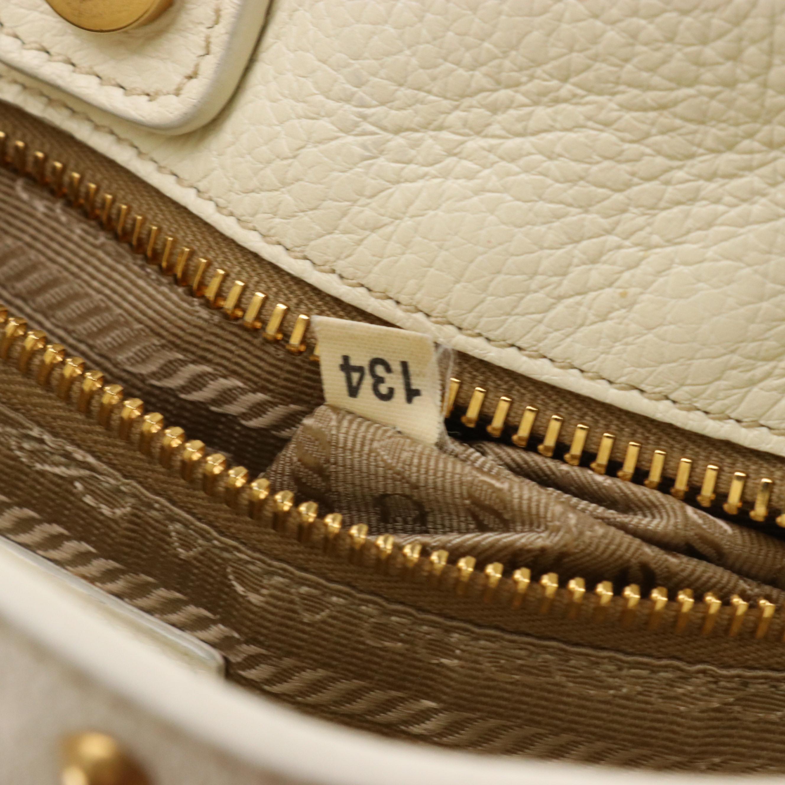 Prada Logo Canvas/Studded Leather Two-Way Bag