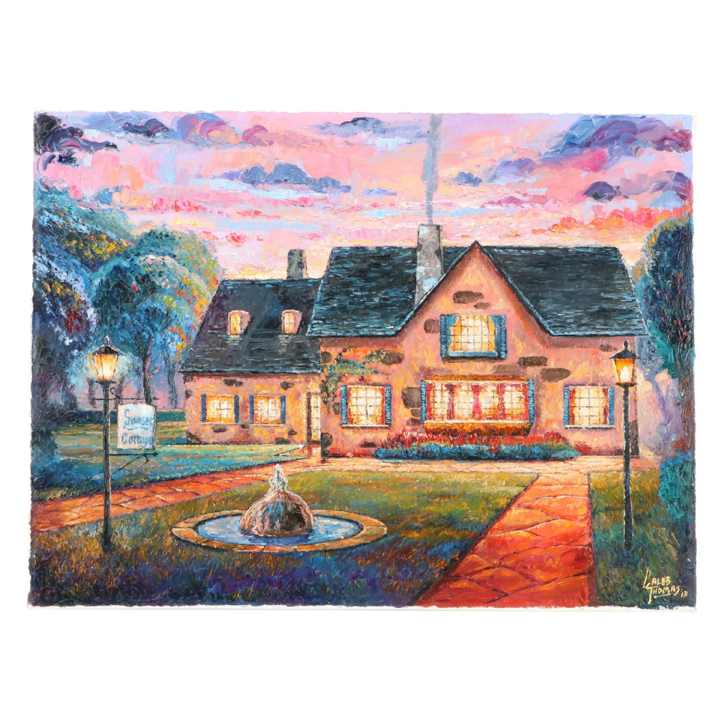 Caleb Thomas Residential Landscape Oil Painting, 2018