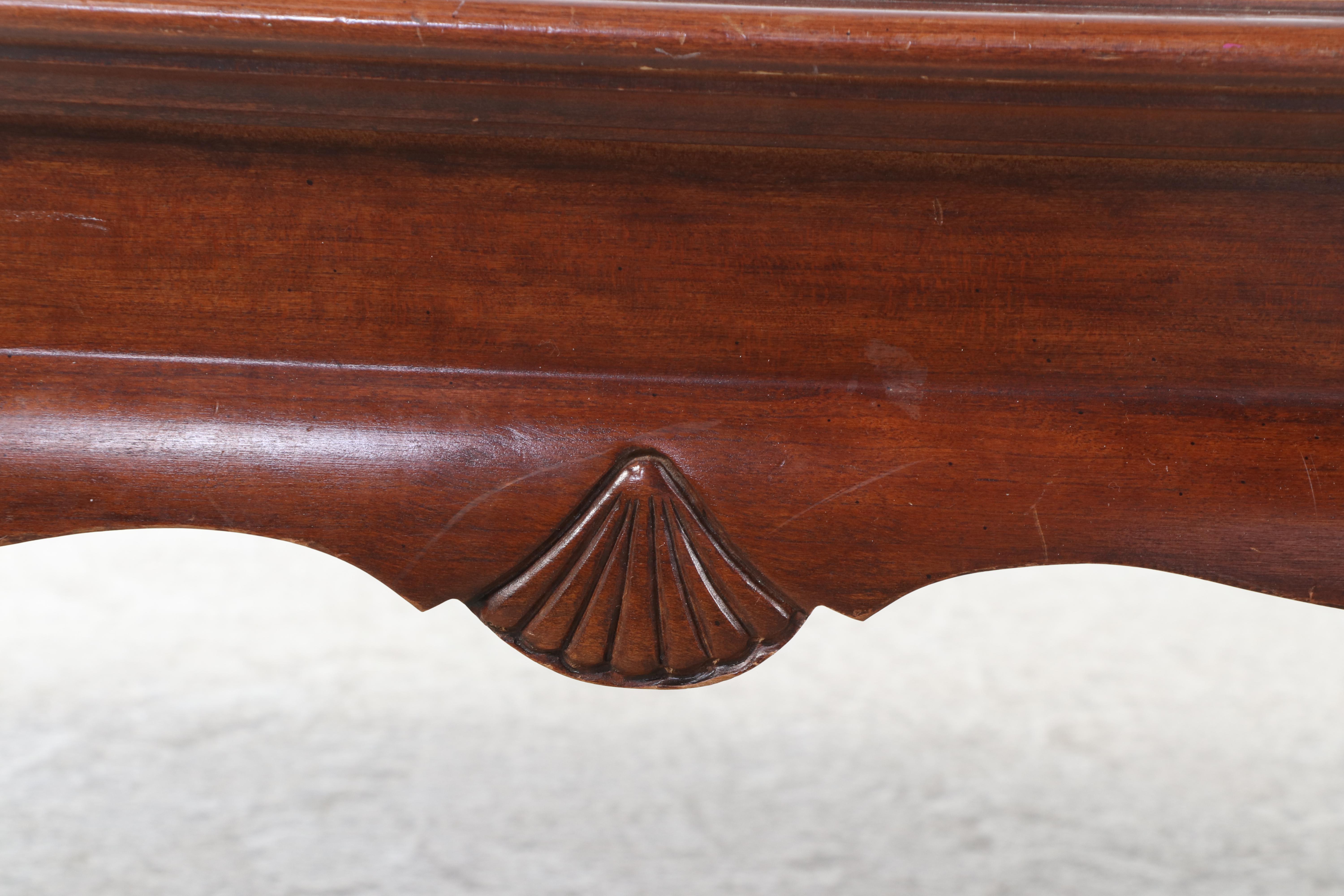 Thomasville Queen Anne Style Walnut Finish Side and Coffee Tables