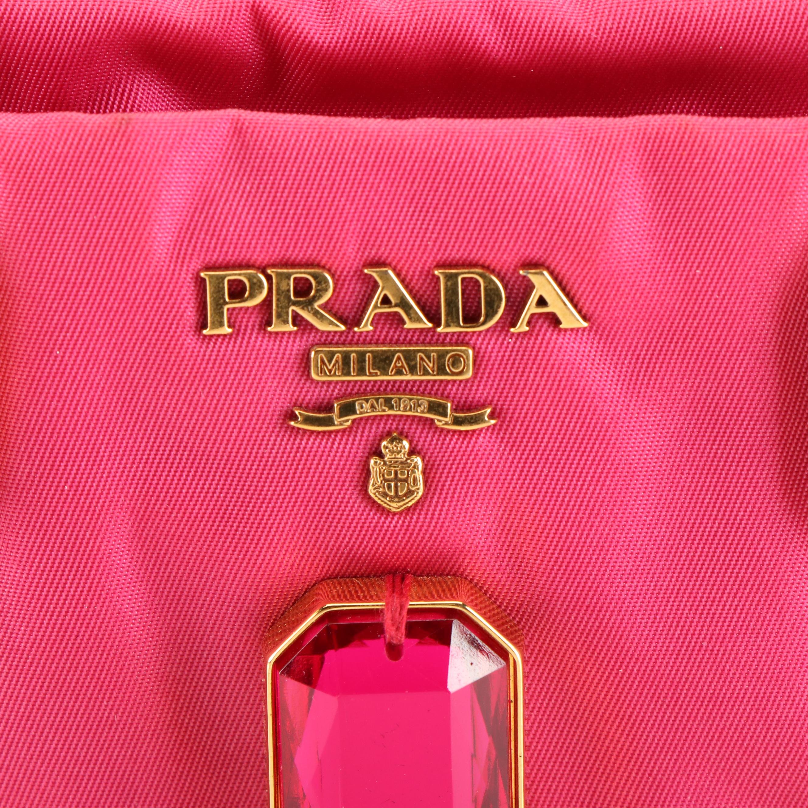 Prada Crossbody Camera Bag in Bejeweled Fuxia Tessuto Nylon