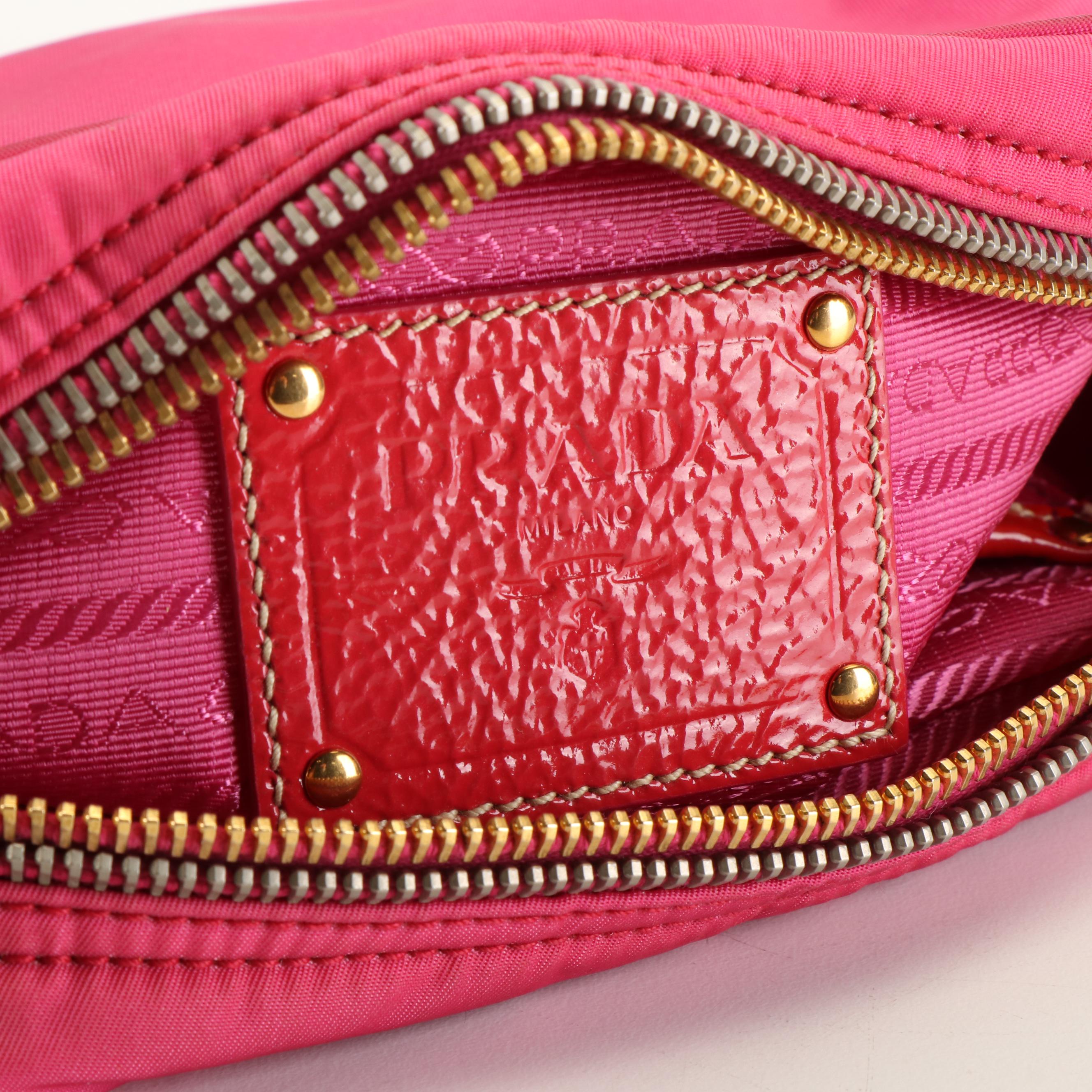 Prada Crossbody Camera Bag in Bejeweled Fuxia Tessuto Nylon