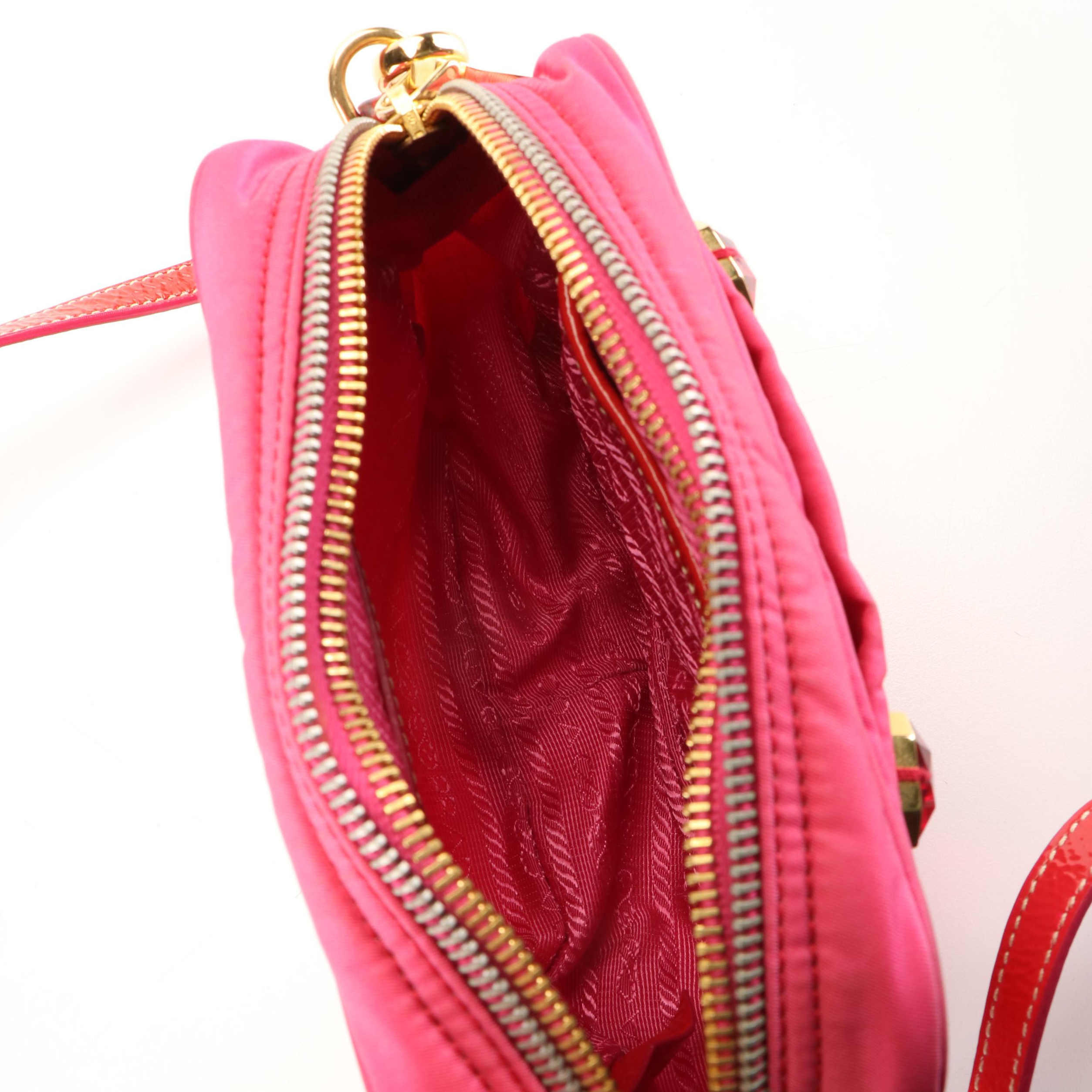 Prada Crossbody Camera Bag in Bejeweled Fuxia Tessuto Nylon