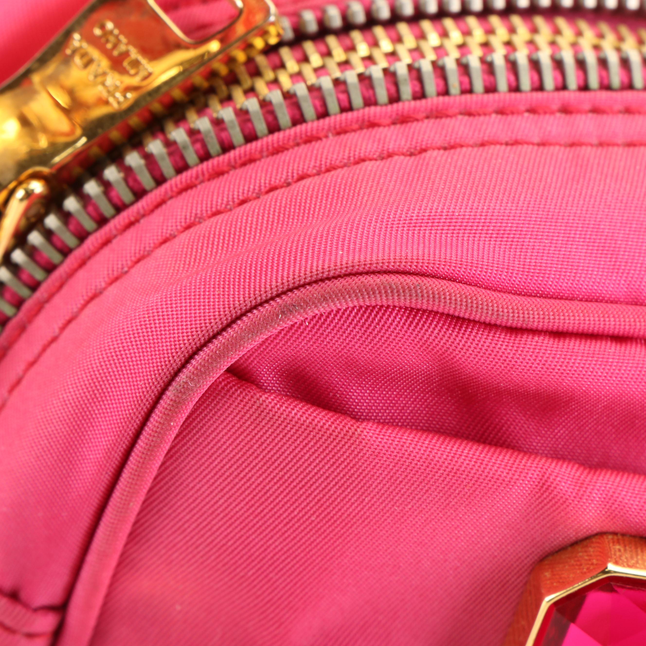 Prada Crossbody Camera Bag in Bejeweled Fuxia Tessuto Nylon