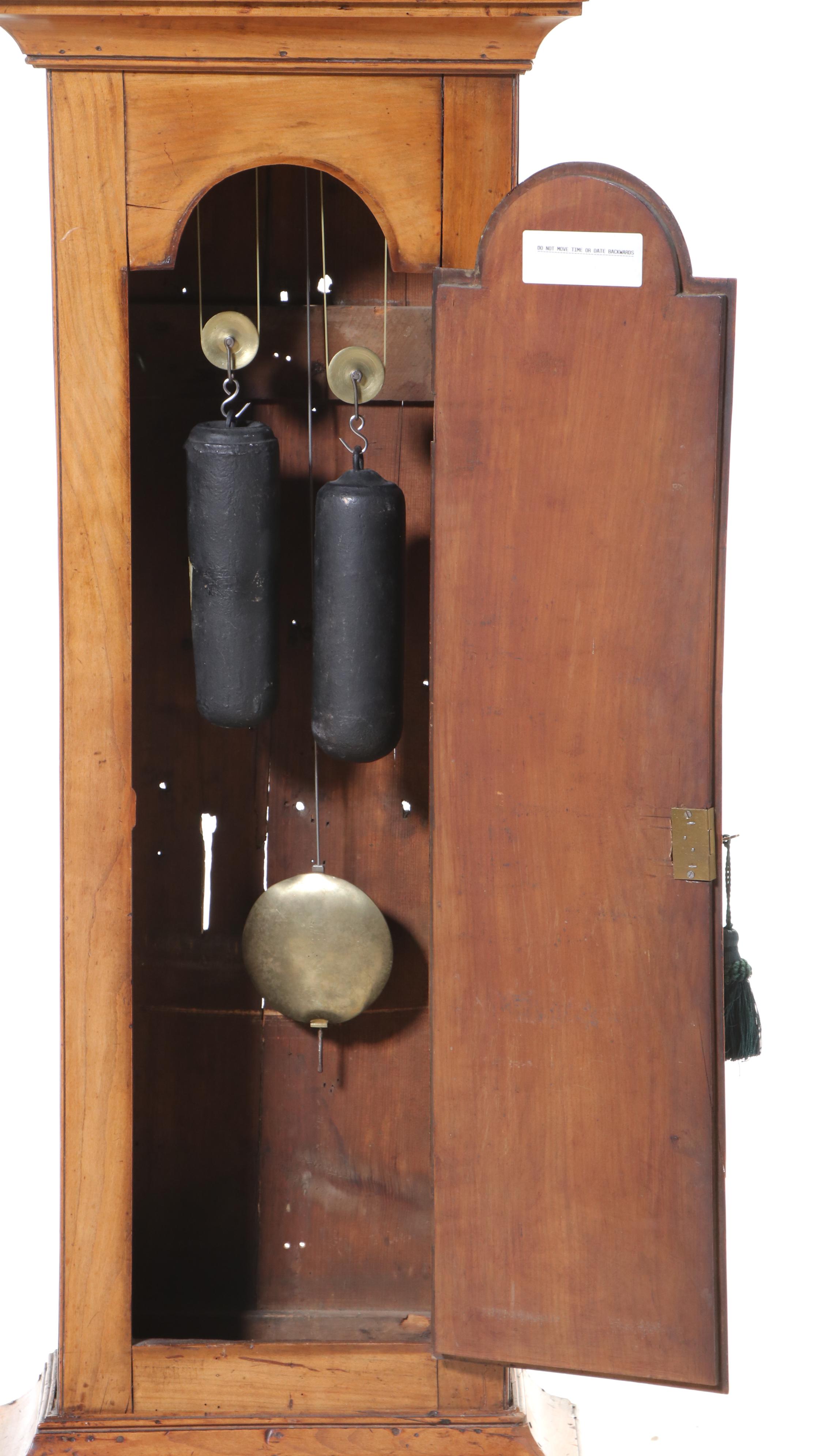 Dawson Thorpe Maple Grandfather Clock with Restored Face, 18th Century