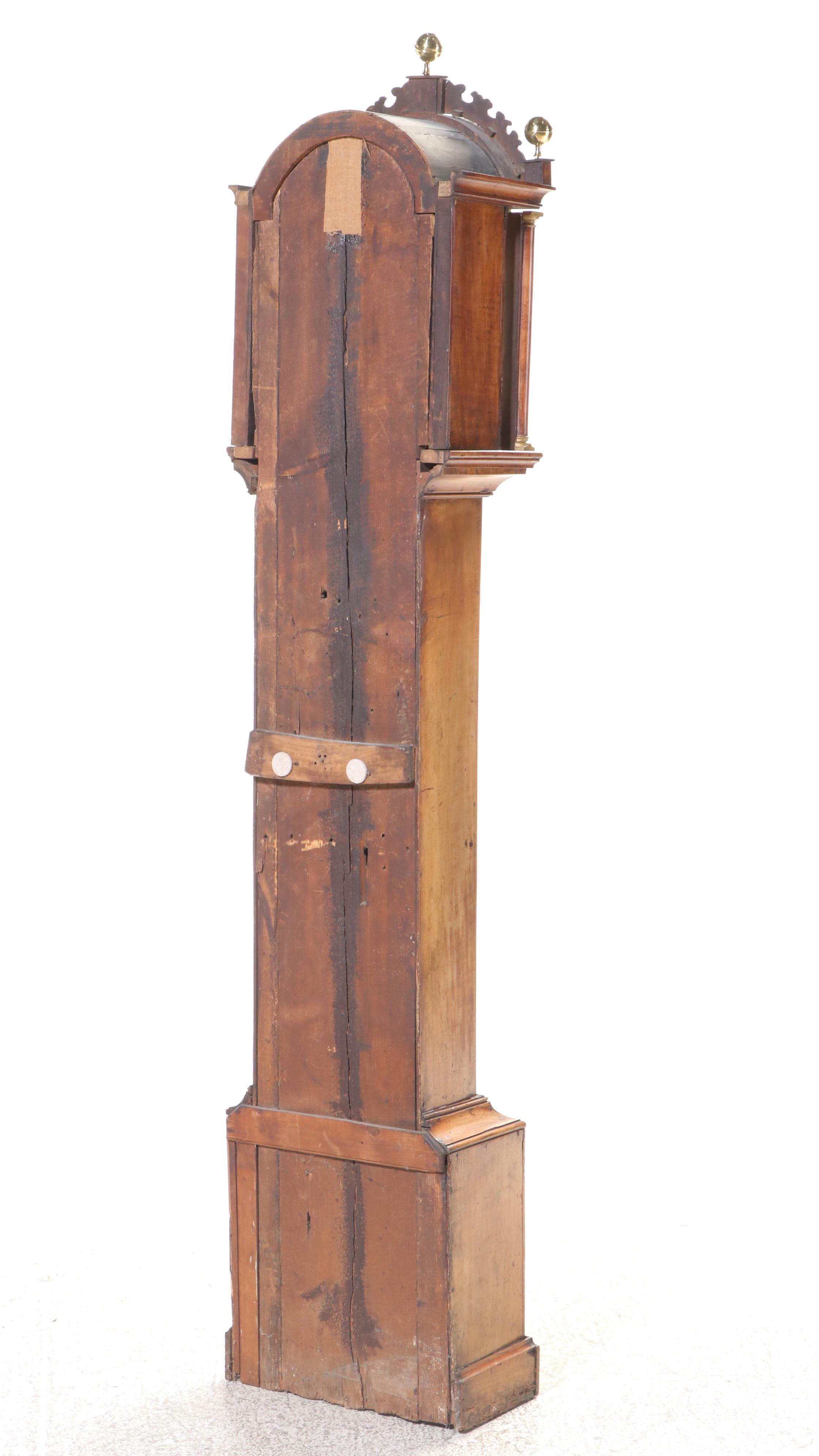 Dawson Thorpe Maple Grandfather Clock with Restored Face, 18th Century