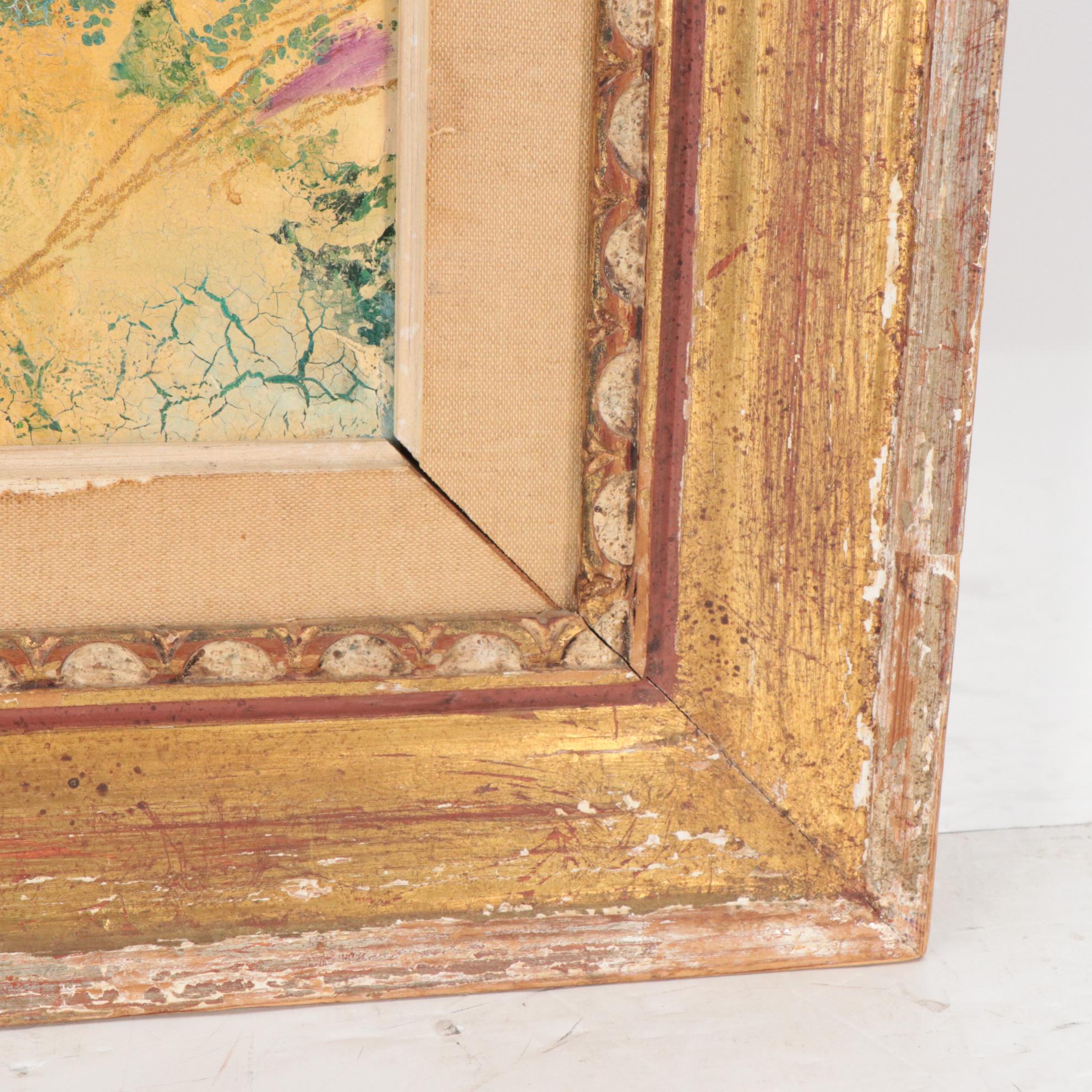 Lazzaro Donati Oil Painting Seated Woman "Fanciulla Che Legge In Celeste," 1963