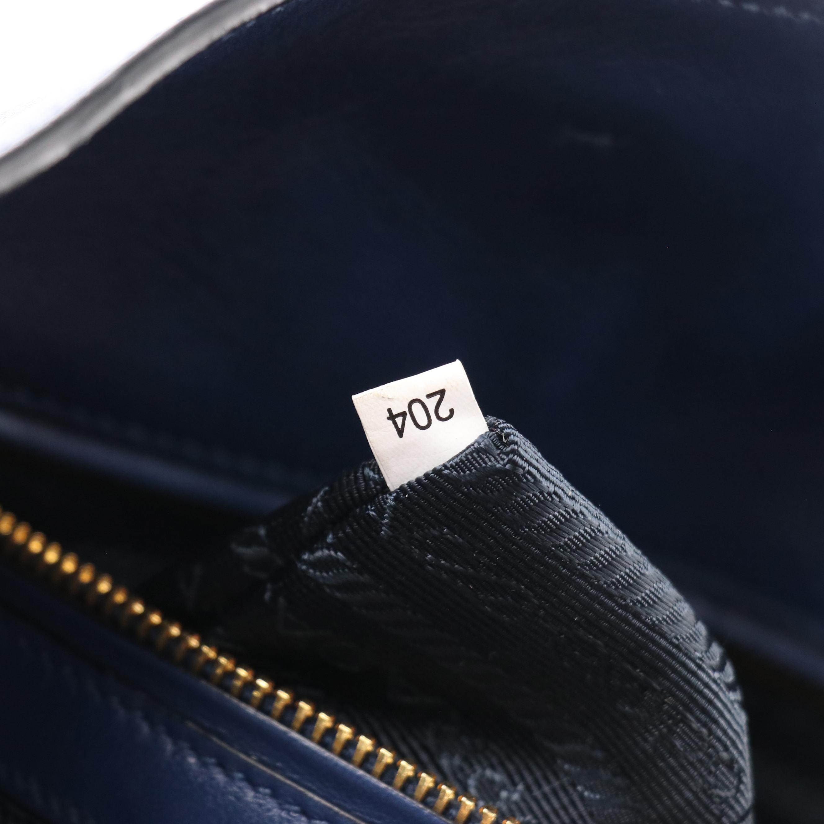 Prada Expandable Shopping Tote BN2477 in Bluette Calfskin Leather