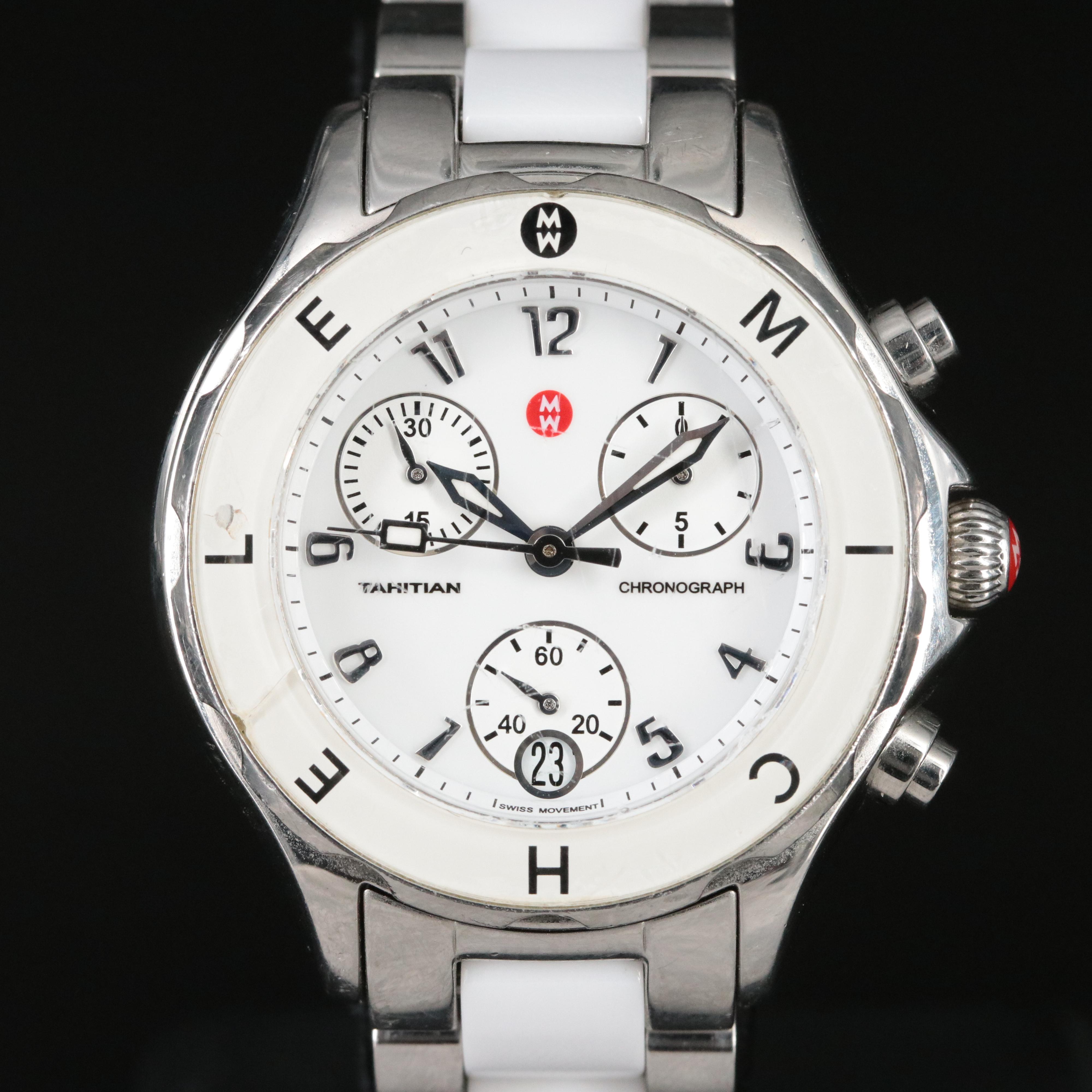 Michele Tahitian Jelly Bean White Steel Quartz Watch