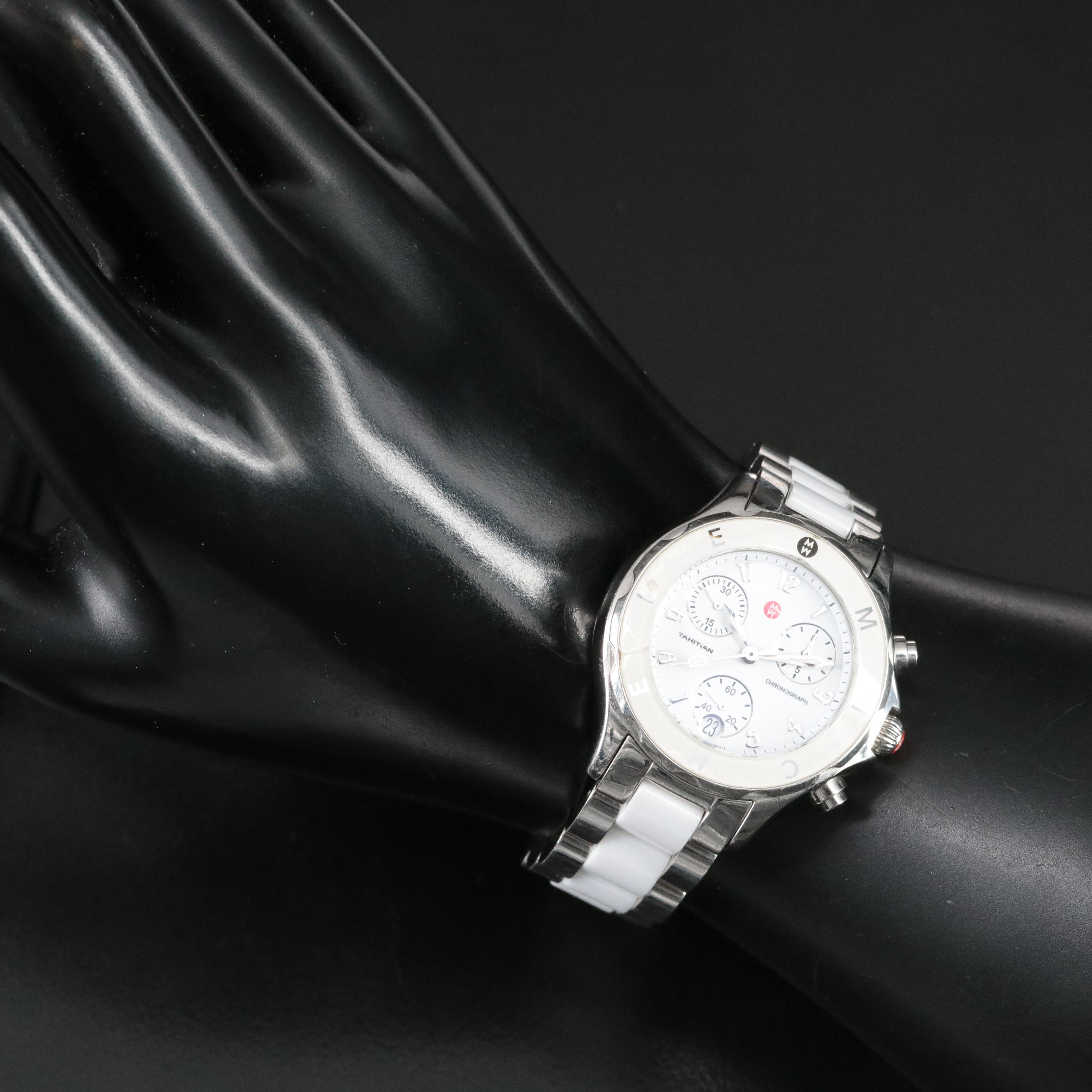 Michele Tahitian Jelly Bean White Steel Quartz Watch