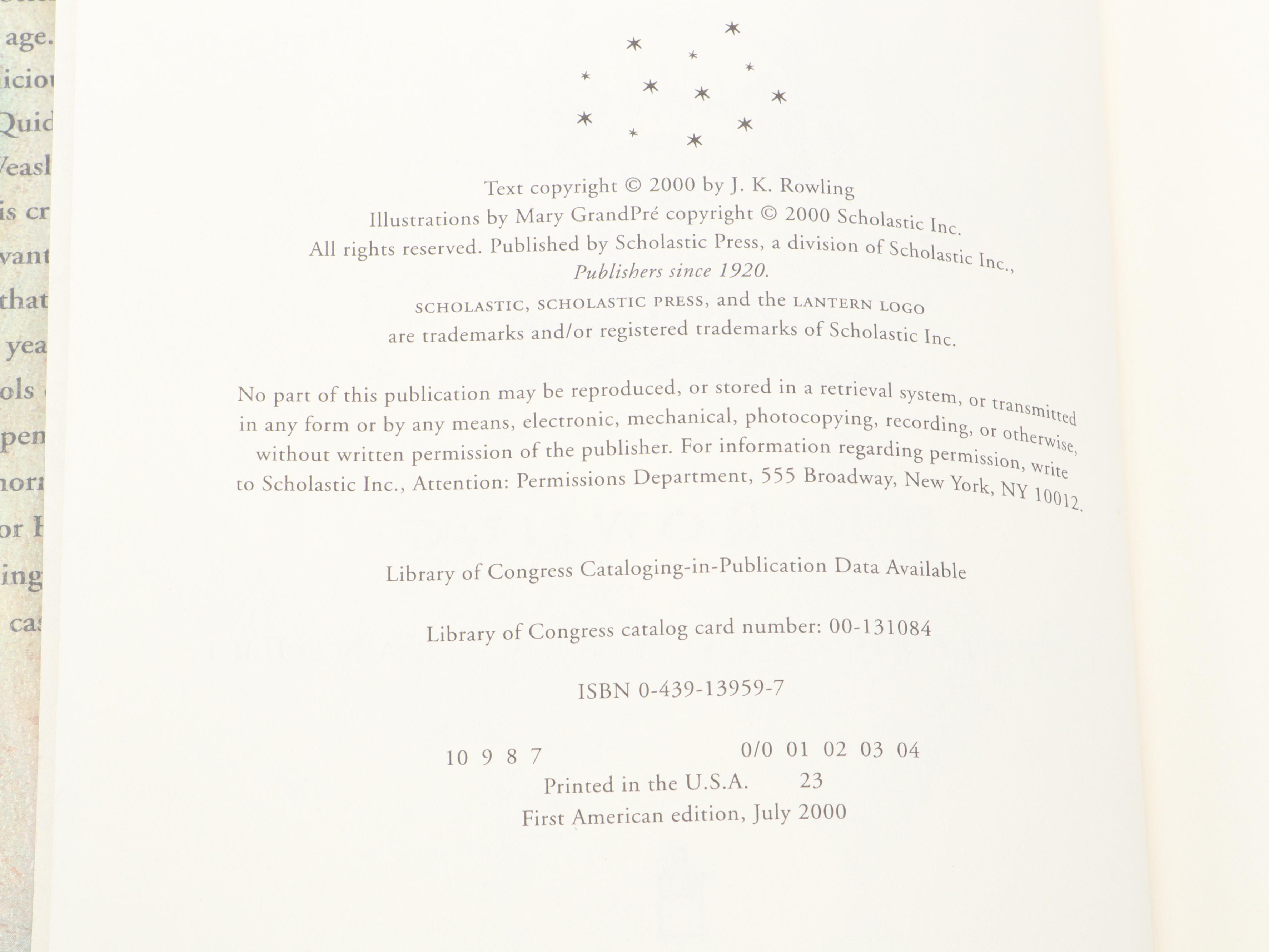 First American Edition "Harry Potter" Complete Series by J. K. Rowling