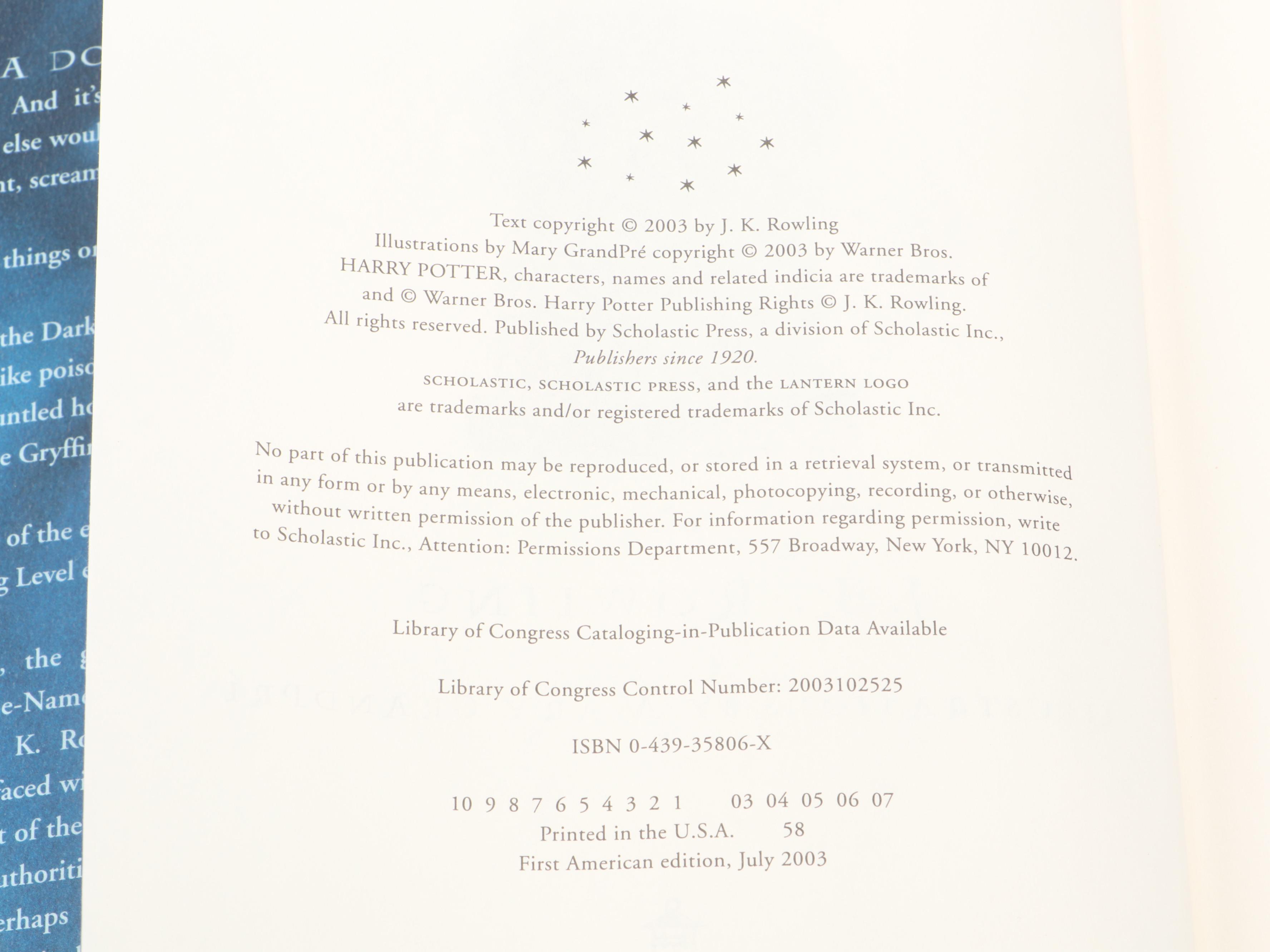 First American Edition "Harry Potter" Complete Series by J. K. Rowling