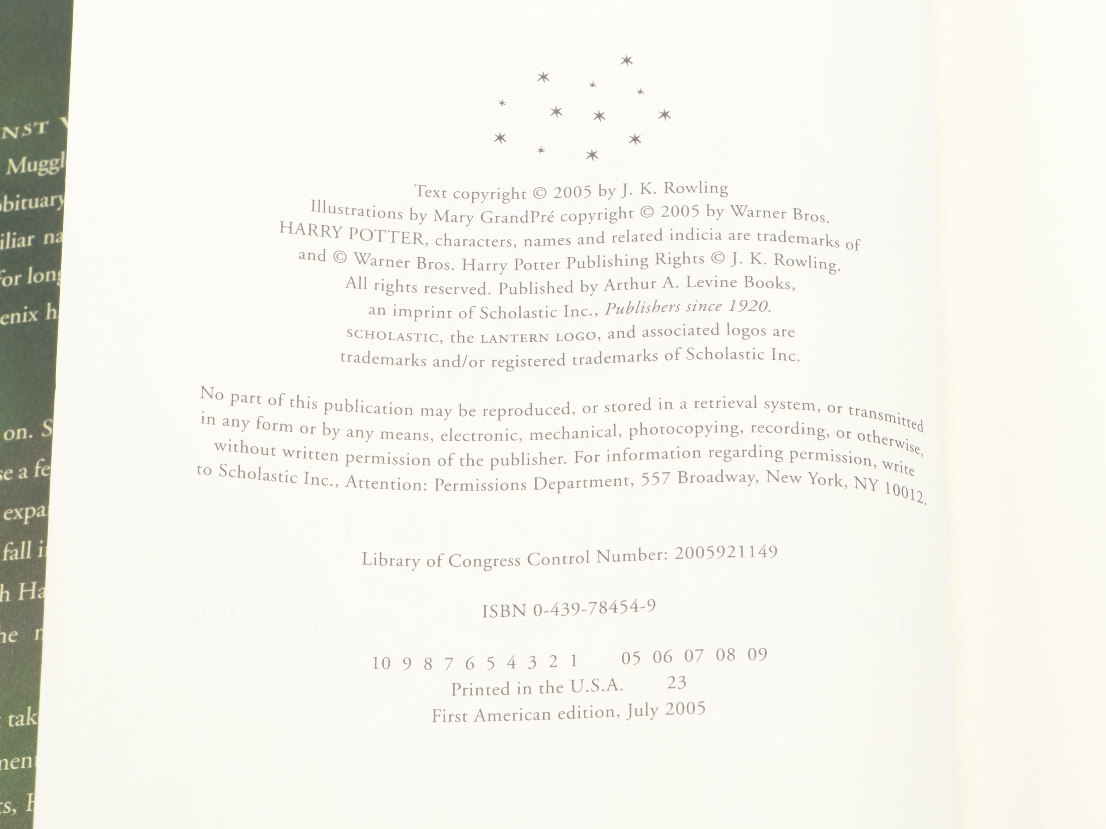 First American Edition "Harry Potter" Complete Series by J. K. Rowling